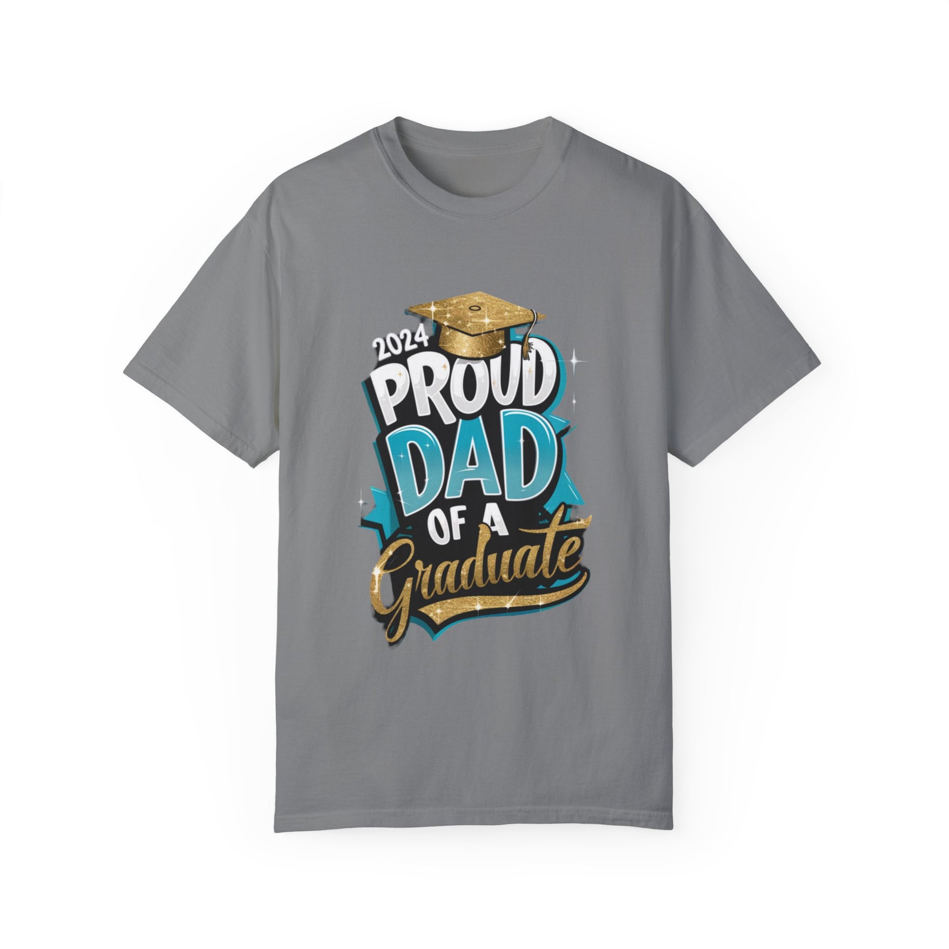Proud Dad of a 2024 Graduate Unisex Garment-dyed T-shirt Cotton Funny Humorous Graphic Soft Premium Unisex Men Women Grey T-shirt Birthday Gift-9