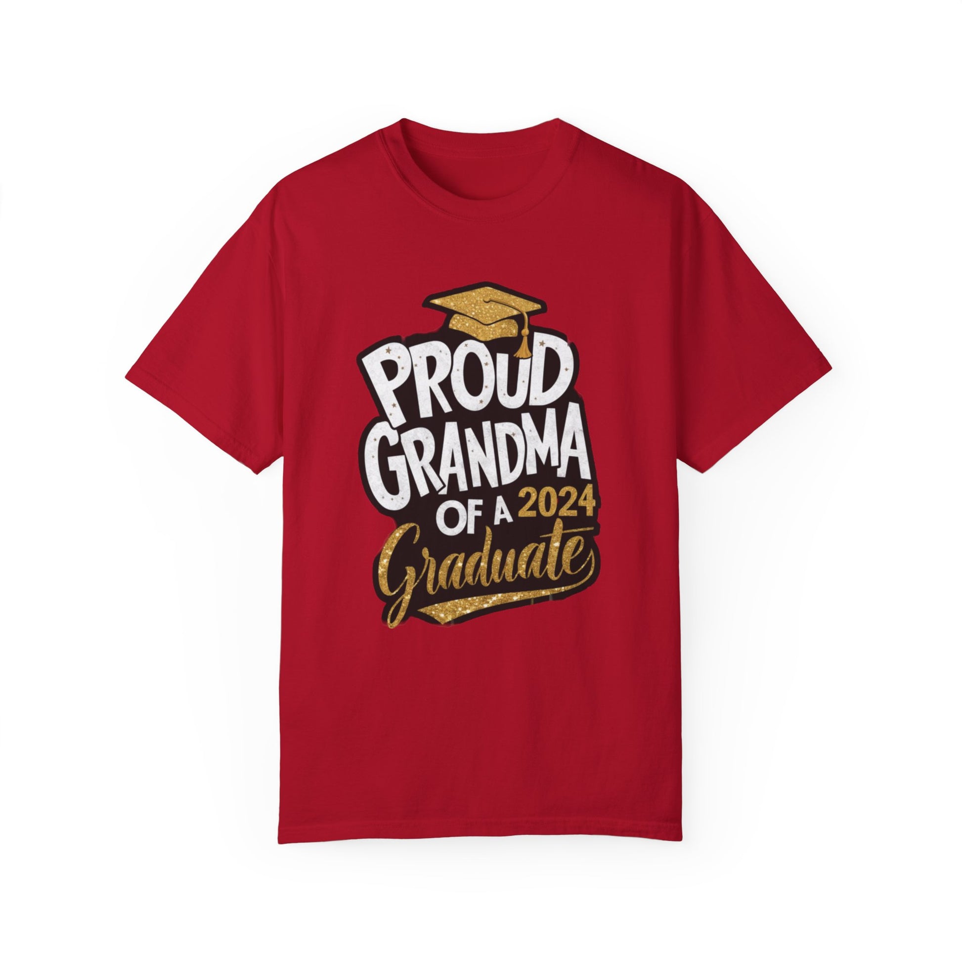 Proud of Grandma 2024 Graduate Unisex Garment-dyed T-shirt Cotton Funny Humorous Graphic Soft Premium Unisex Men Women Red T-shirt Birthday Gift-2