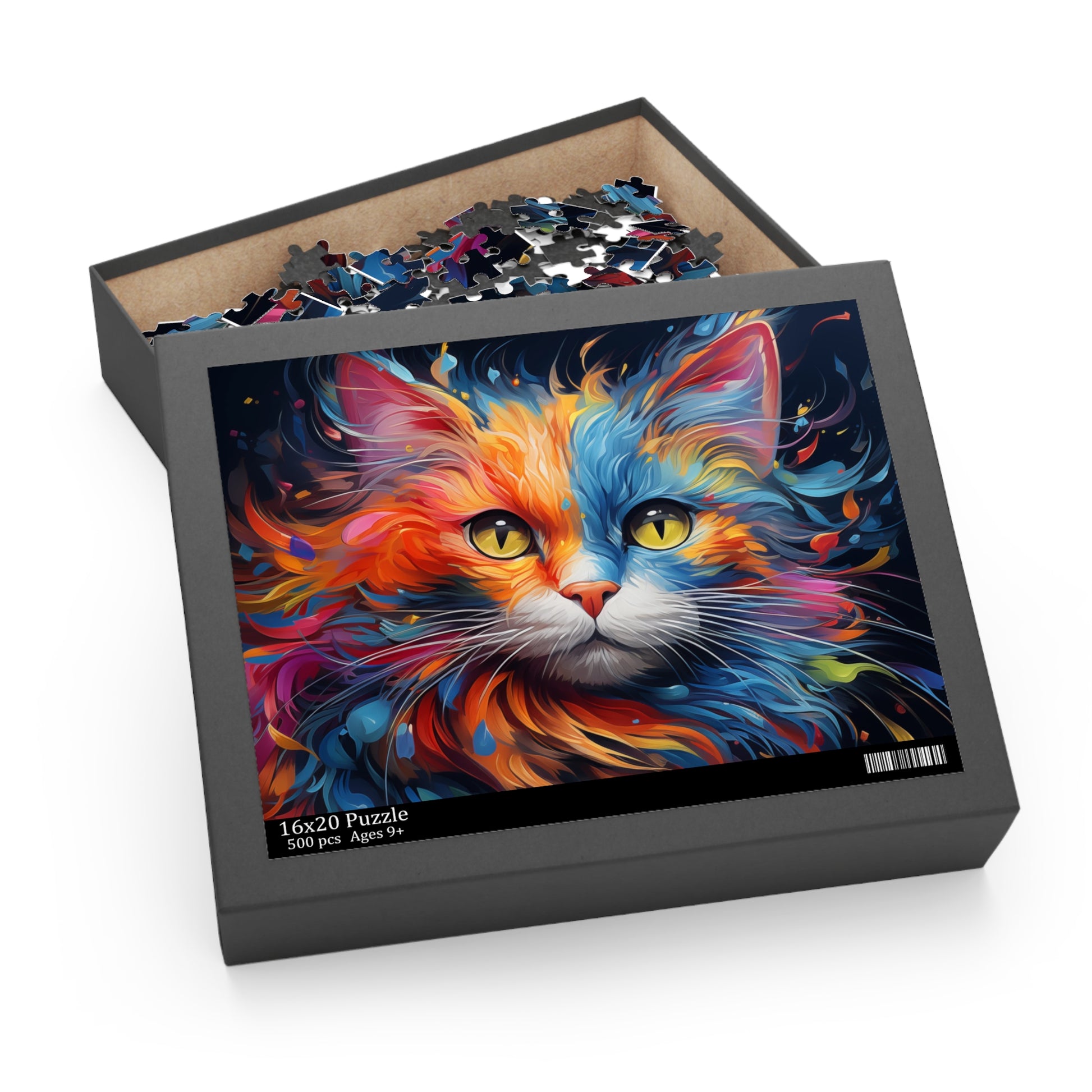 Abstract Watercolor Animal Cat Oil Paint Jigsaw Puzzle Adult Birthday Business Jigsaw Puzzle Gift for Him Funny Humorous Indoor Outdoor Game Gift For Her Online-4
