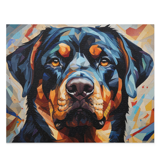 Vibrant Watercolor Rottweiler Dog Jigsaw Puzzle Oil Paint for Boys, Girls, Kids