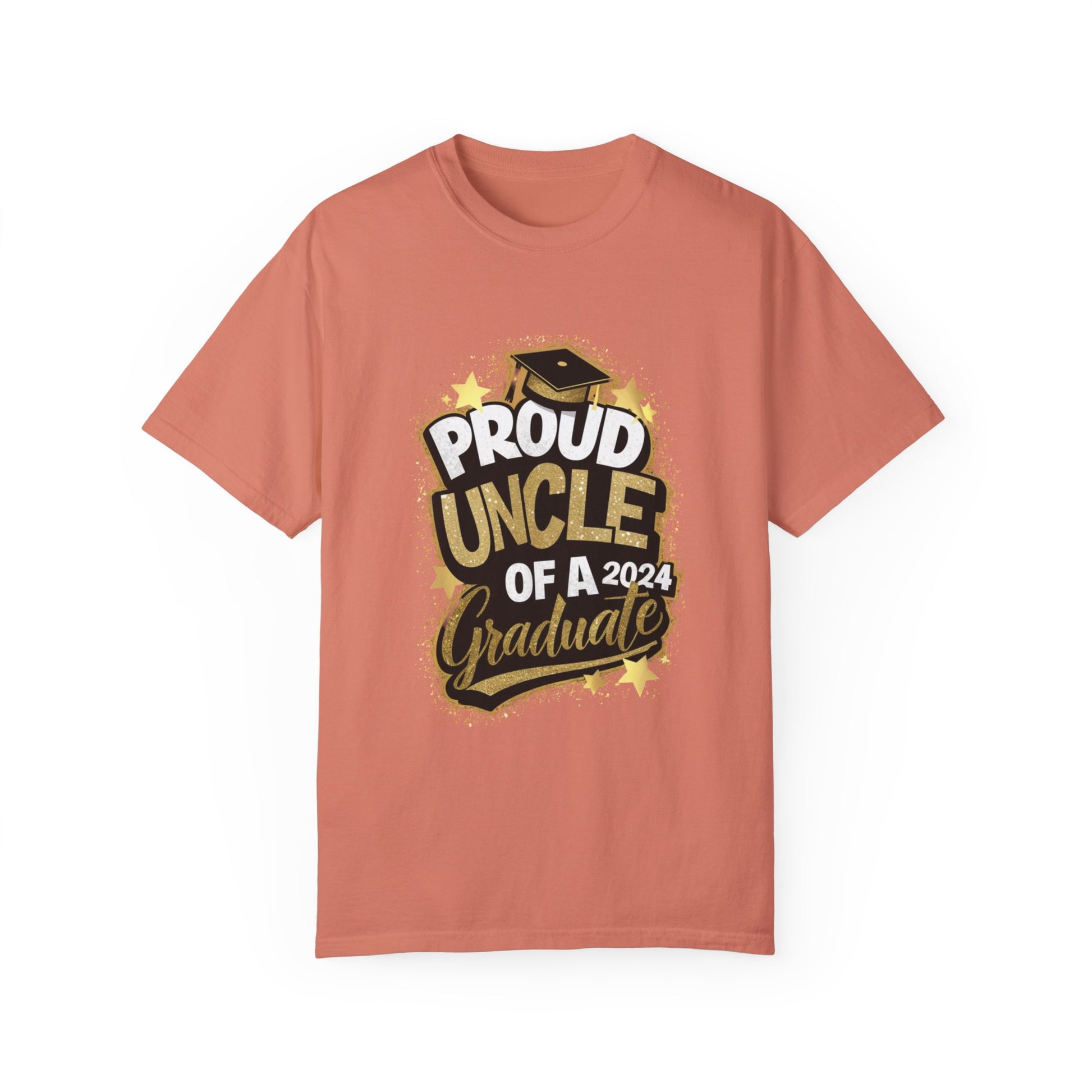 Proud Uncle of a 2024 Graduate Unisex Garment-dyed T-shirt Cotton Funny Humorous Graphic Soft Premium Unisex Men Women Terracotta T-shirt Birthday Gift-14