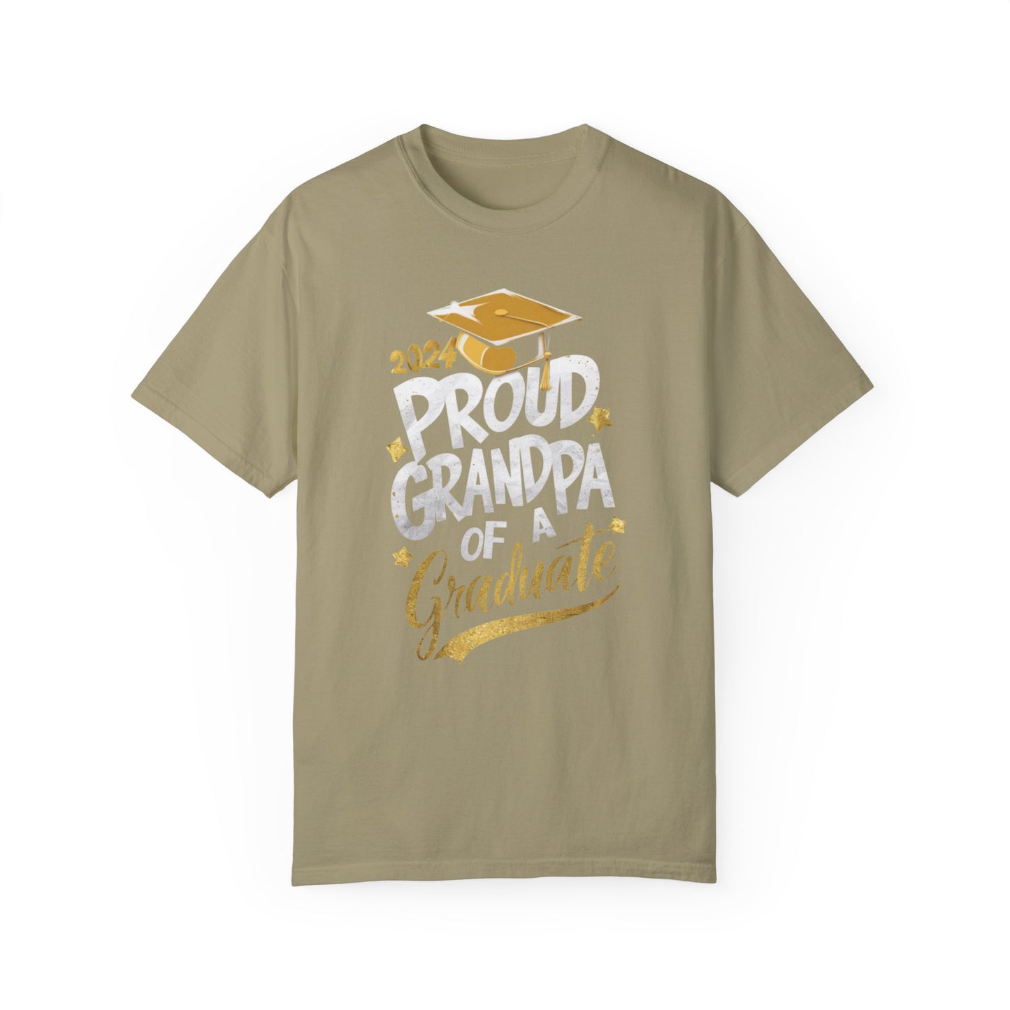 Proud Grandpa of a 2024 Graduate Unisex Garment-dyed T-shirt Cotton Funny Humorous Graphic Soft Premium Unisex Men Women Khaki T-shirt Birthday Gift-11