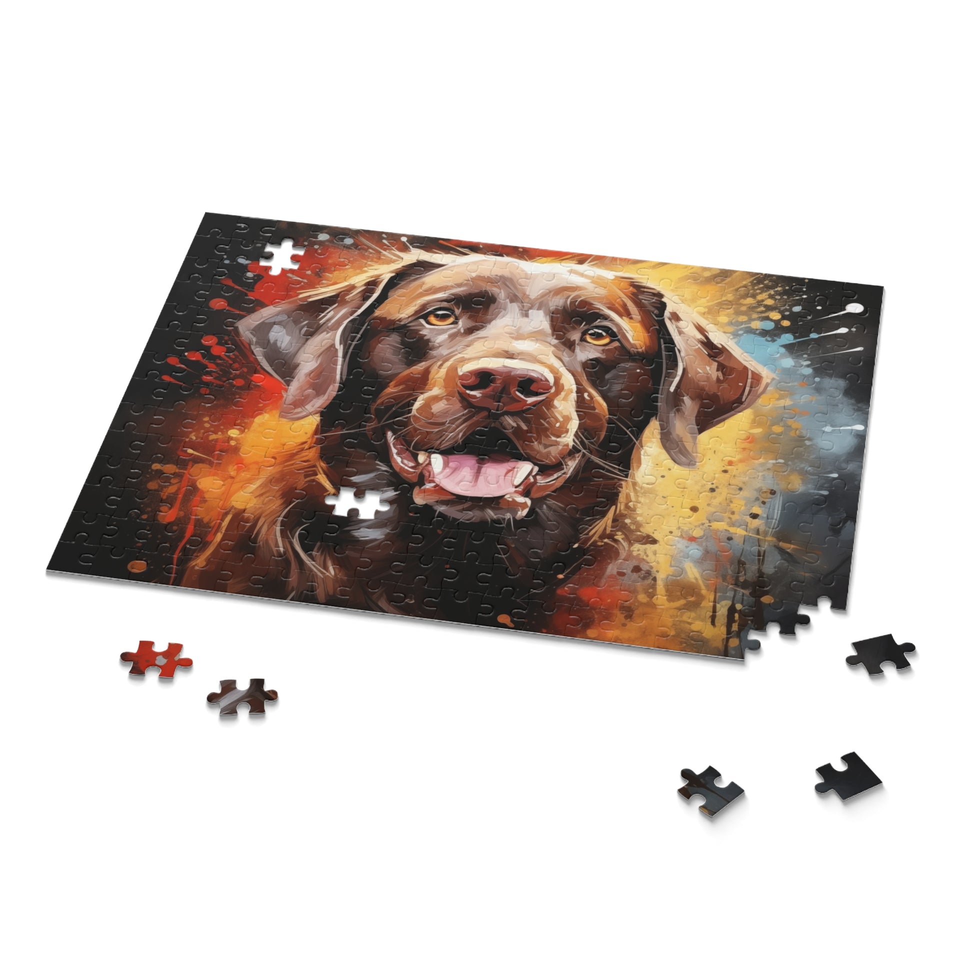 Abstract Labrador Dog Vibrant Jigsaw Puzzle for Girls, Boys, Kids Adult Birthday Business Jigsaw Puzzle Gift for Him Funny Humorous Indoor Outdoor Game Gift For Her Online-9