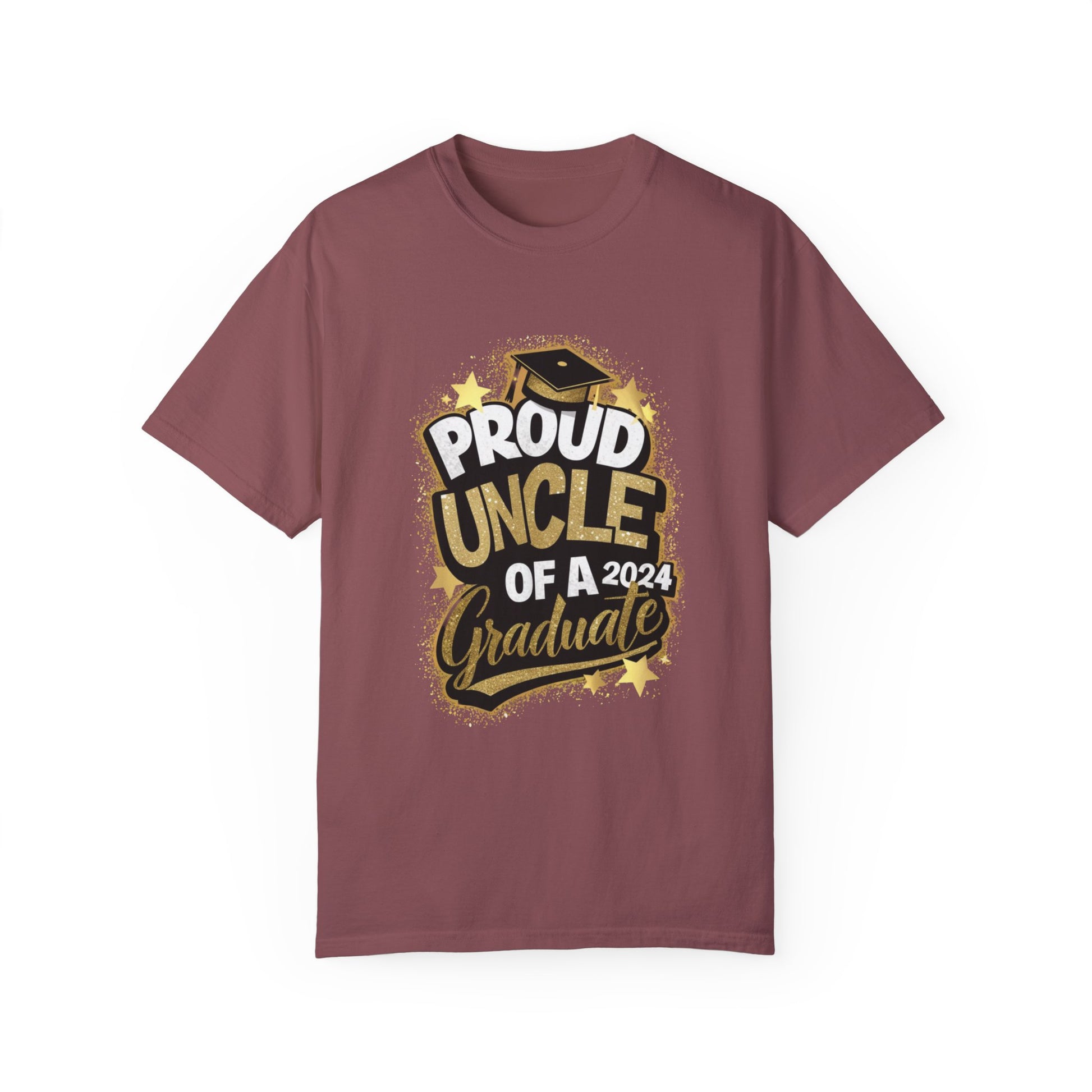 Proud Uncle of a 2024 Graduate Unisex Garment-dyed T-shirt Cotton Funny Humorous Graphic Soft Premium Unisex Men Women Brick T-shirt Birthday Gift-5