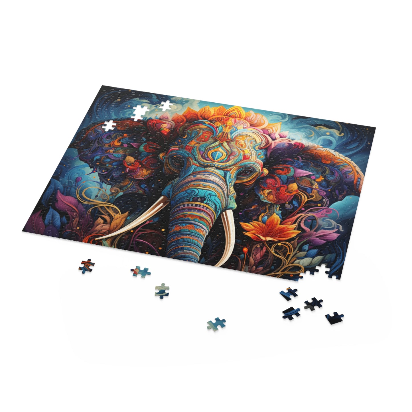 Abstract Elephant Oil Paint Jigsaw Puzzle for Boys, Girls, Kids Adult Birthday Business Jigsaw Puzzle Gift for Him Funny Humorous Indoor Outdoor Game Gift For Her Online-5