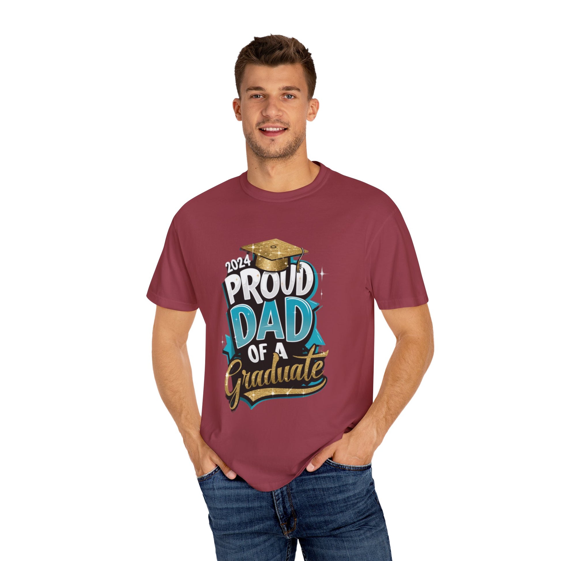 Proud Dad of a 2024 Graduate Unisex Garment-dyed T-shirt Cotton Funny Humorous Graphic Soft Premium Unisex Men Women Chili T-shirt Birthday Gift-36