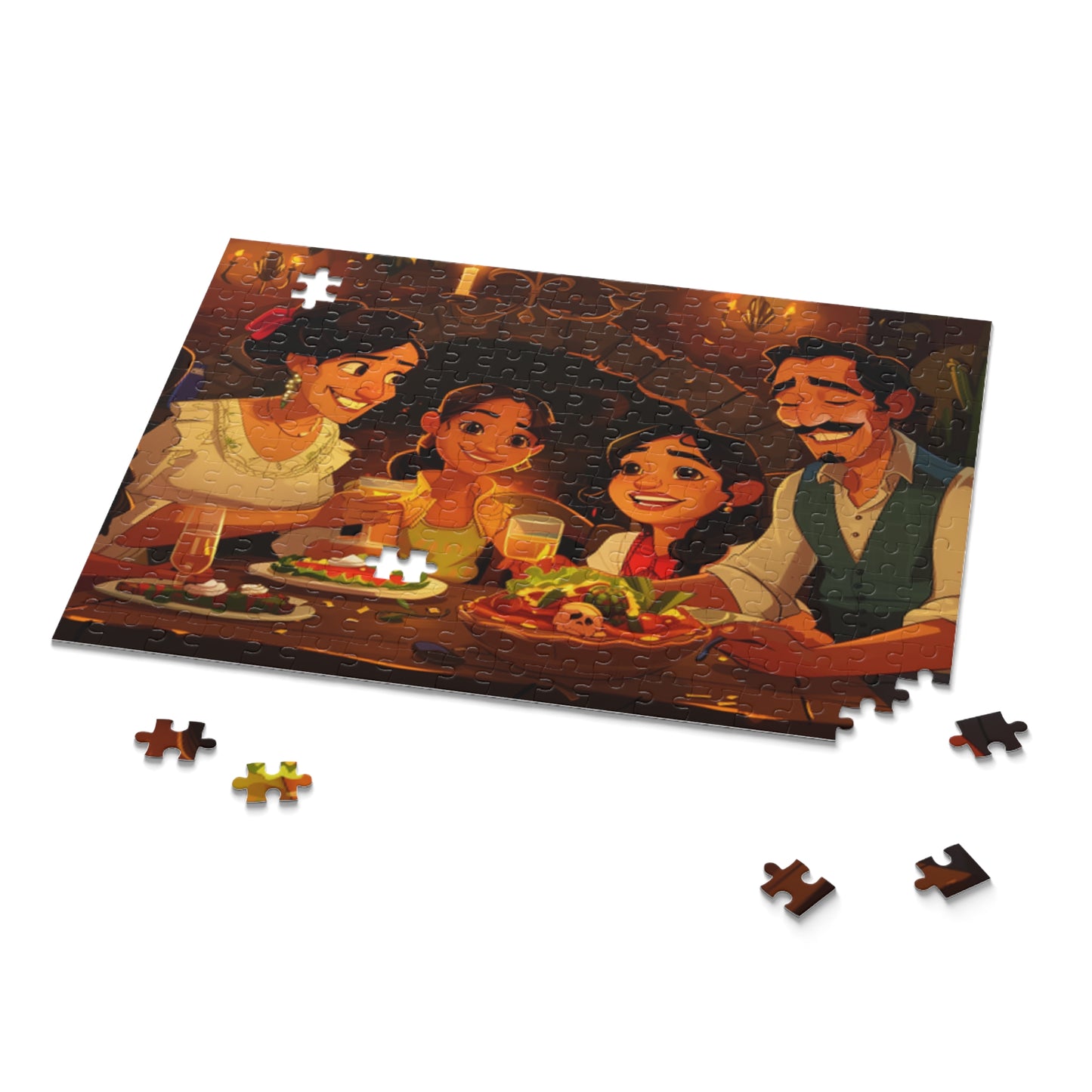 Mexican Lovely Family Dinner Retro Art Jigsaw Puzzle Adult Birthday Business Jigsaw Puzzle Gift for Him Funny Humorous Indoor Outdoor Game Gift For Her Online-9