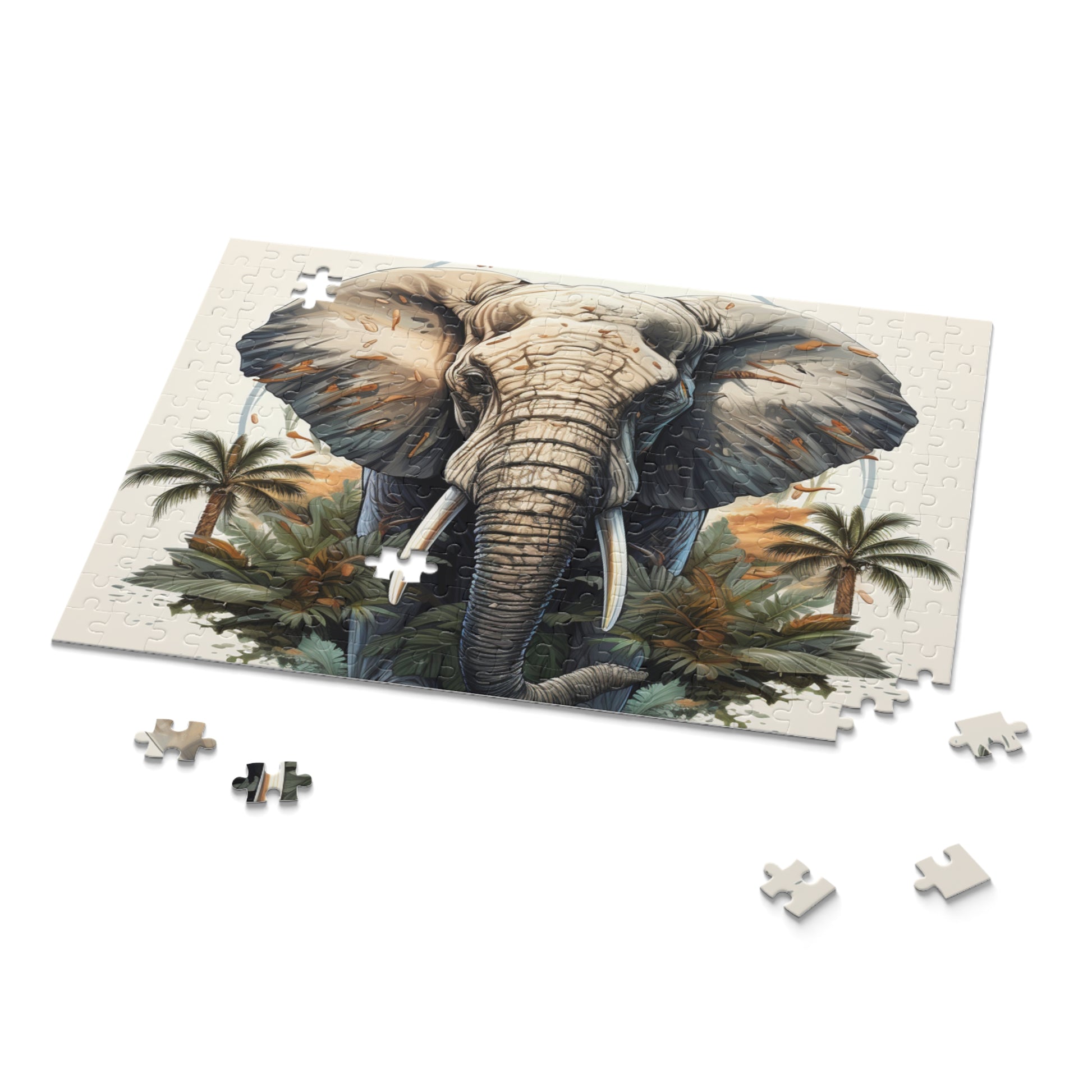 Abstract Elephant Trippy Jigsaw Puzzle for Boys, Girls, Kids Adult Birthday Business Jigsaw Puzzle Gift for Him Funny Humorous Indoor Outdoor Game Gift For Her Online-7