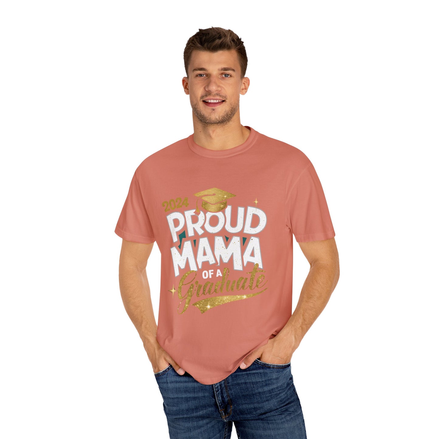 Proud Mama of a 2024 Graduate Unisex Garment-dyed T-shirt Cotton Funny Humorous Graphic Soft Premium Unisex Men Women Terracotta T-shirt Birthday Gift-57