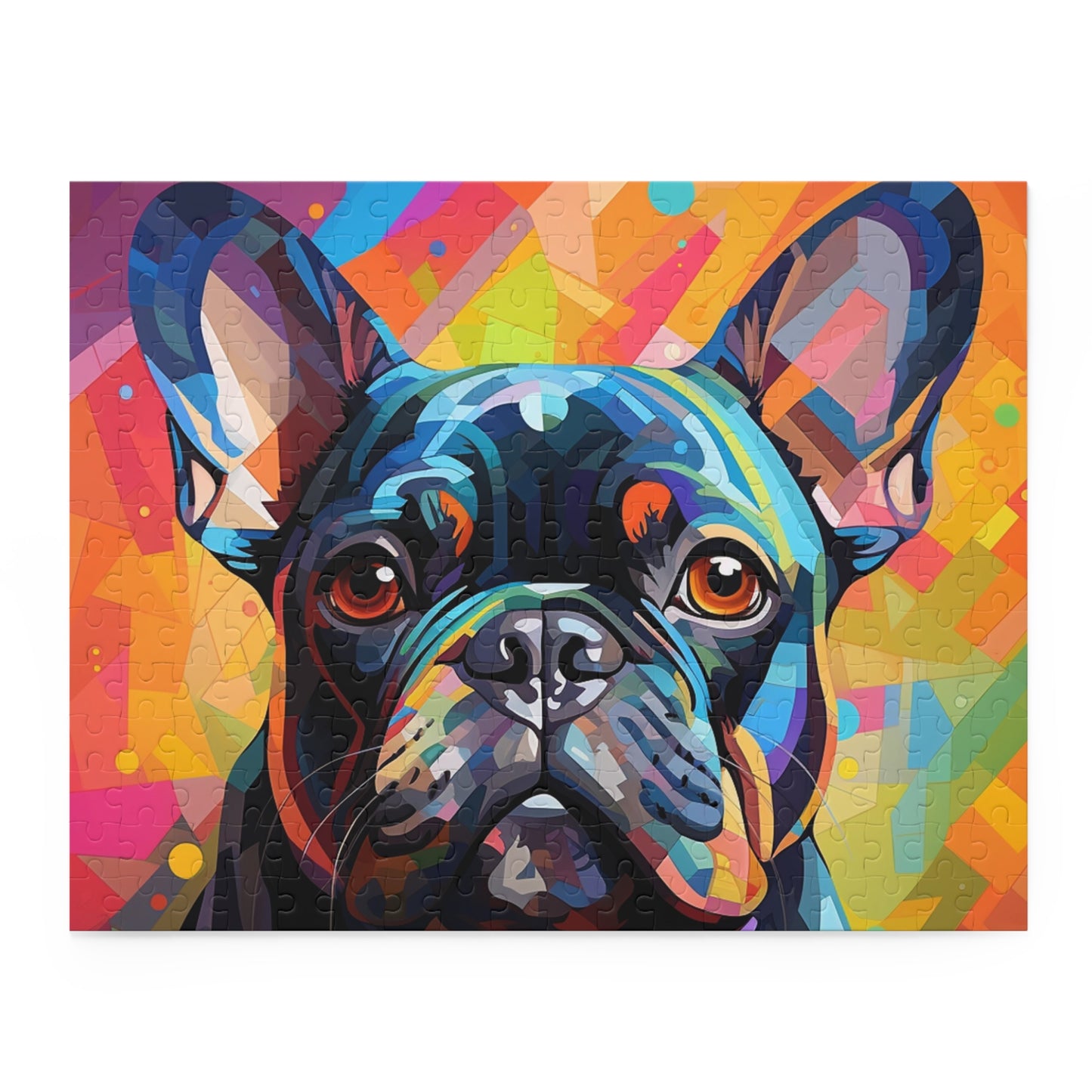 Abstract Frenchie Oil Paint Dog Jigsaw Puzzle Adult Birthday Business Jigsaw Puzzle Gift for Him Funny Humorous Indoor Outdoor Game Gift For Her Online-3