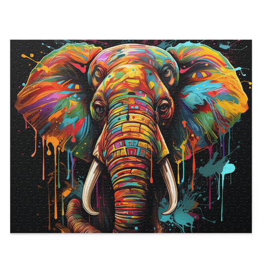 Abstract Elephant Watercolor Jigsaw Puzzle for Boys, Girls, Kids Adult Birthday Business Jigsaw Puzzle Gift for Him Funny Humorous Indoor Outdoor Game Gift For Her Online-1