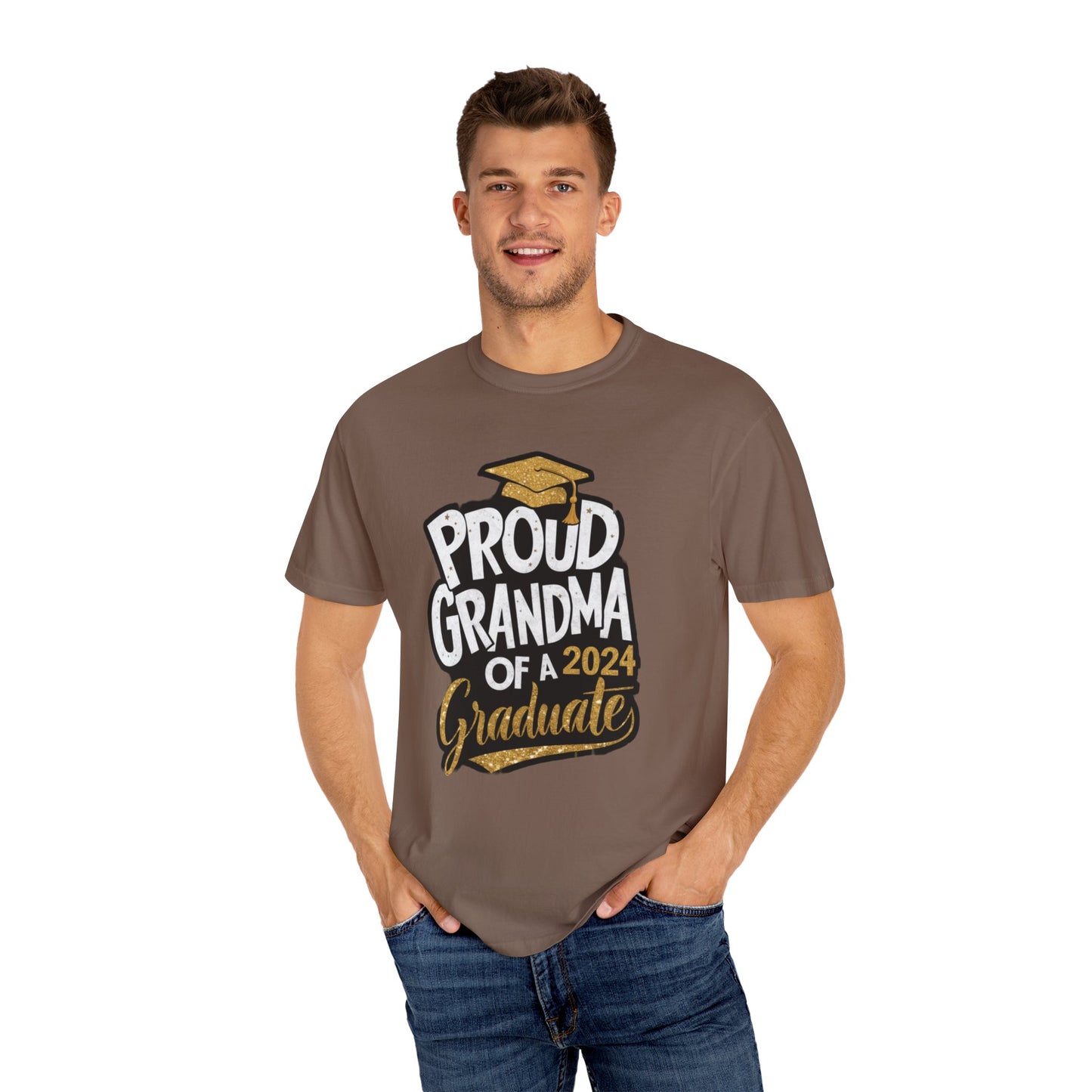 Proud of Grandma 2024 Graduate Unisex Garment-dyed T-shirt Cotton Funny Humorous Graphic Soft Premium Unisex Men Women Espresso T-shirt Birthday Gift-60