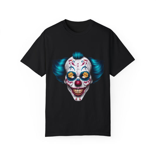 Funny Horror Scary Clown Face Urban Sarcastic Graphic Unisex Garment Dyed T-shirt Cotton Funny Humorous Graphic Soft Premium Unisex Men Women Black T-shirt Birthday Gift-1