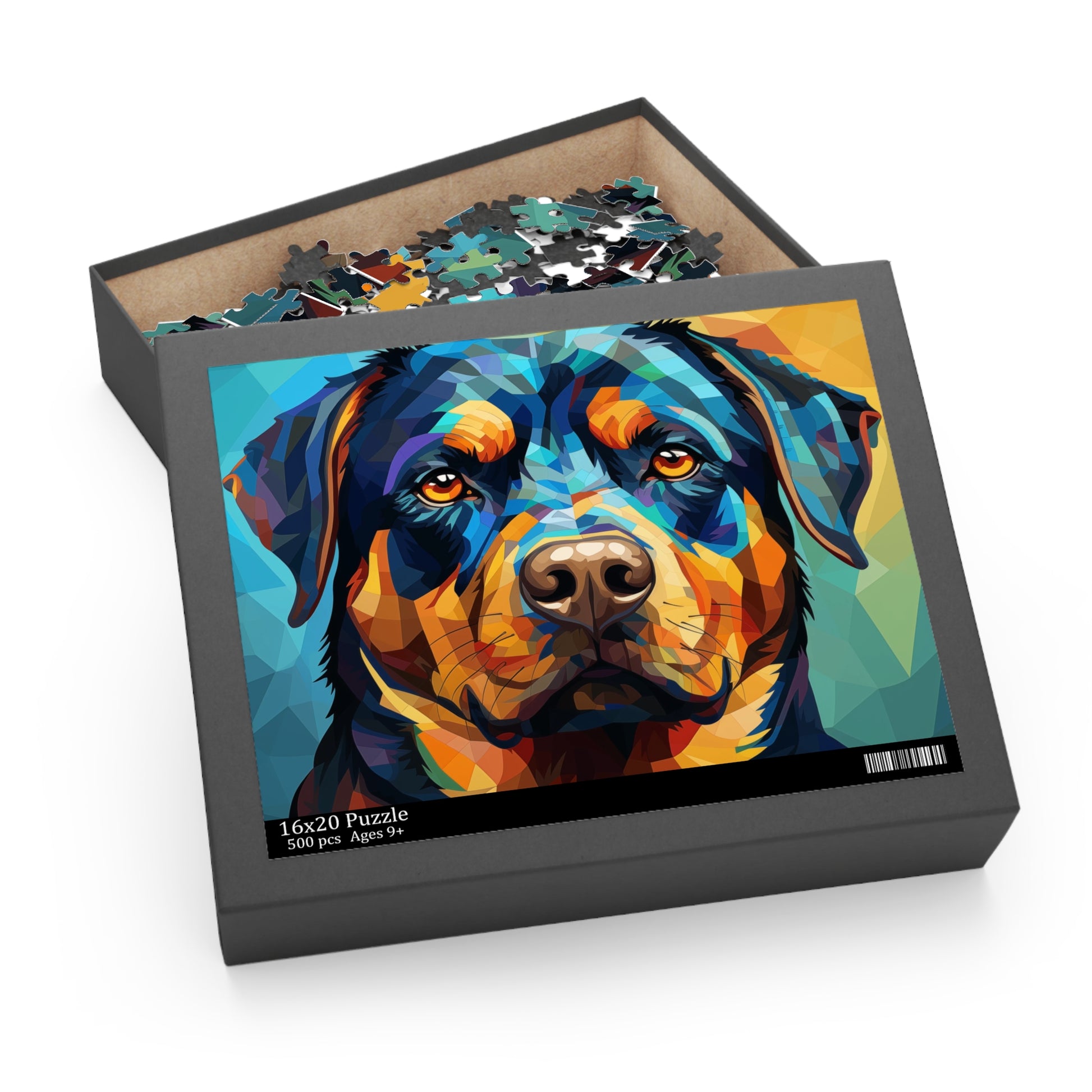 Watercolor Rottweiler Puzzle for Boys, Girls, Kids - Jigsaw Vibrant Oil Paint Dog Puzzle - Abstract Lover Gift - Rottweiler Trippy Puzzle Adult Birthday Business Jigsaw Puzzle Gift for Him Funny Humorous Indoor Outdoor Game Gift For Her Online-4