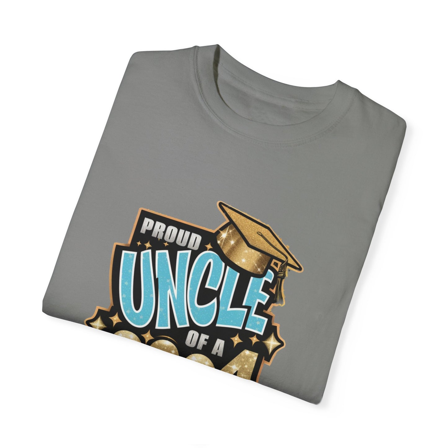 Proud Uncle of a 2024 Graduate Unisex Garment-dyed T-shirt Cotton Funny Humorous Graphic Soft Premium Unisex Men Women Granite T-shirt Birthday Gift-26