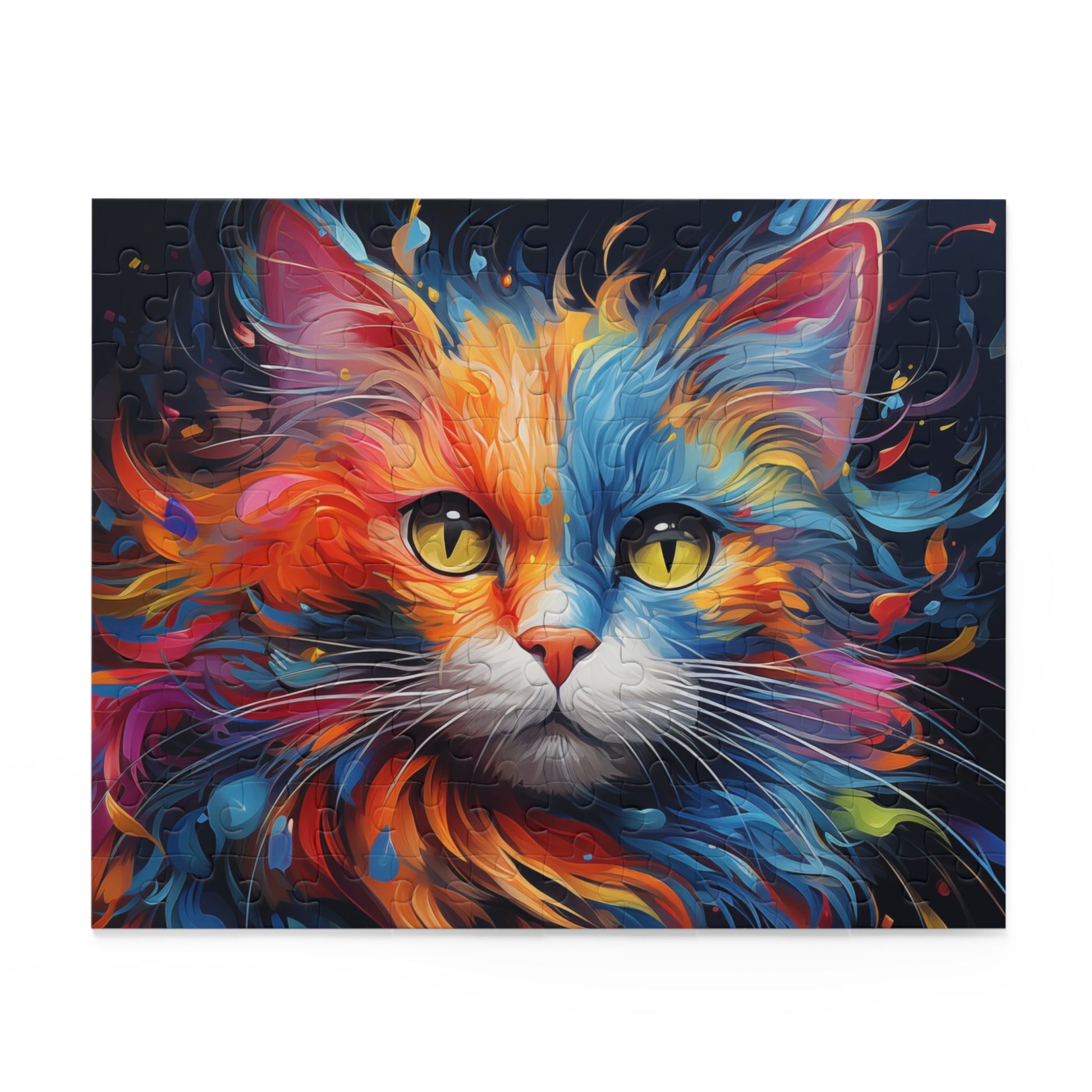 Abstract Watercolor Animal Cat Oil Paint Jigsaw Puzzle Adult Birthday Business Jigsaw Puzzle Gift for Him Funny Humorous Indoor Outdoor Game Gift For Her Online-2