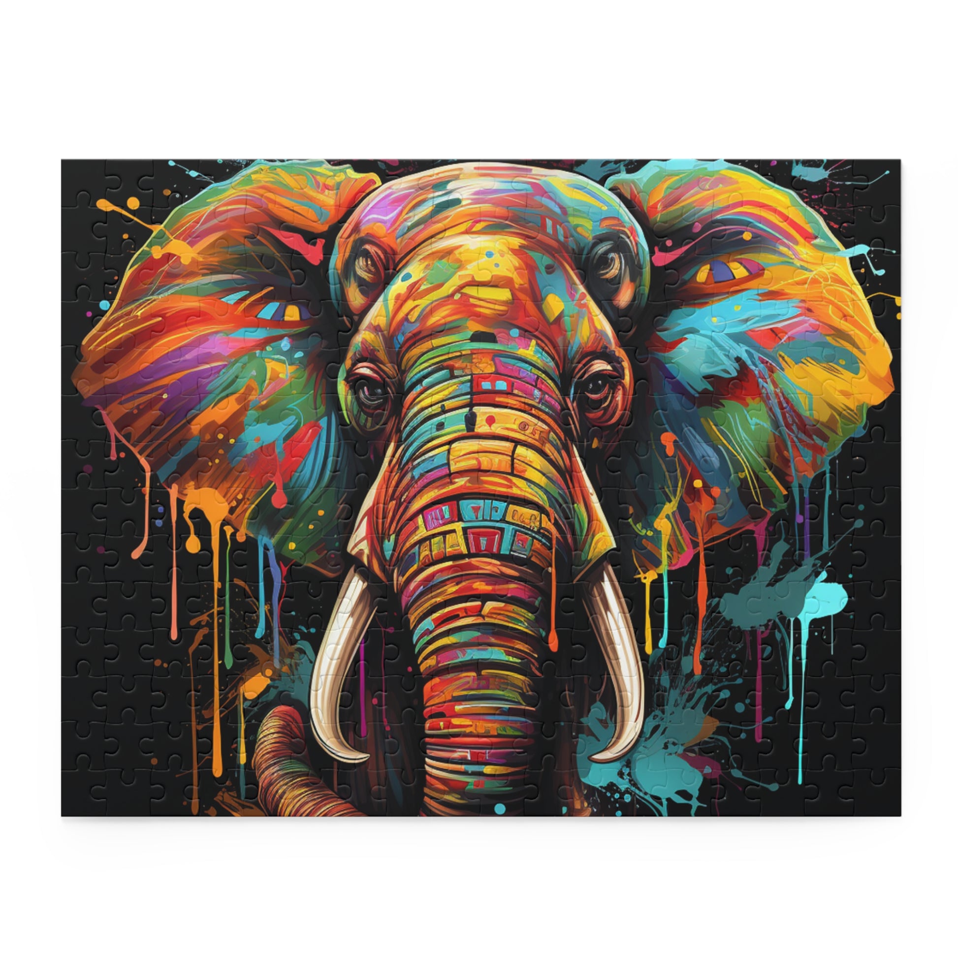 Abstract Elephant Watercolor Jigsaw Puzzle for Boys, Girls, Kids Adult Birthday Business Jigsaw Puzzle Gift for Him Funny Humorous Indoor Outdoor Game Gift For Her Online-3