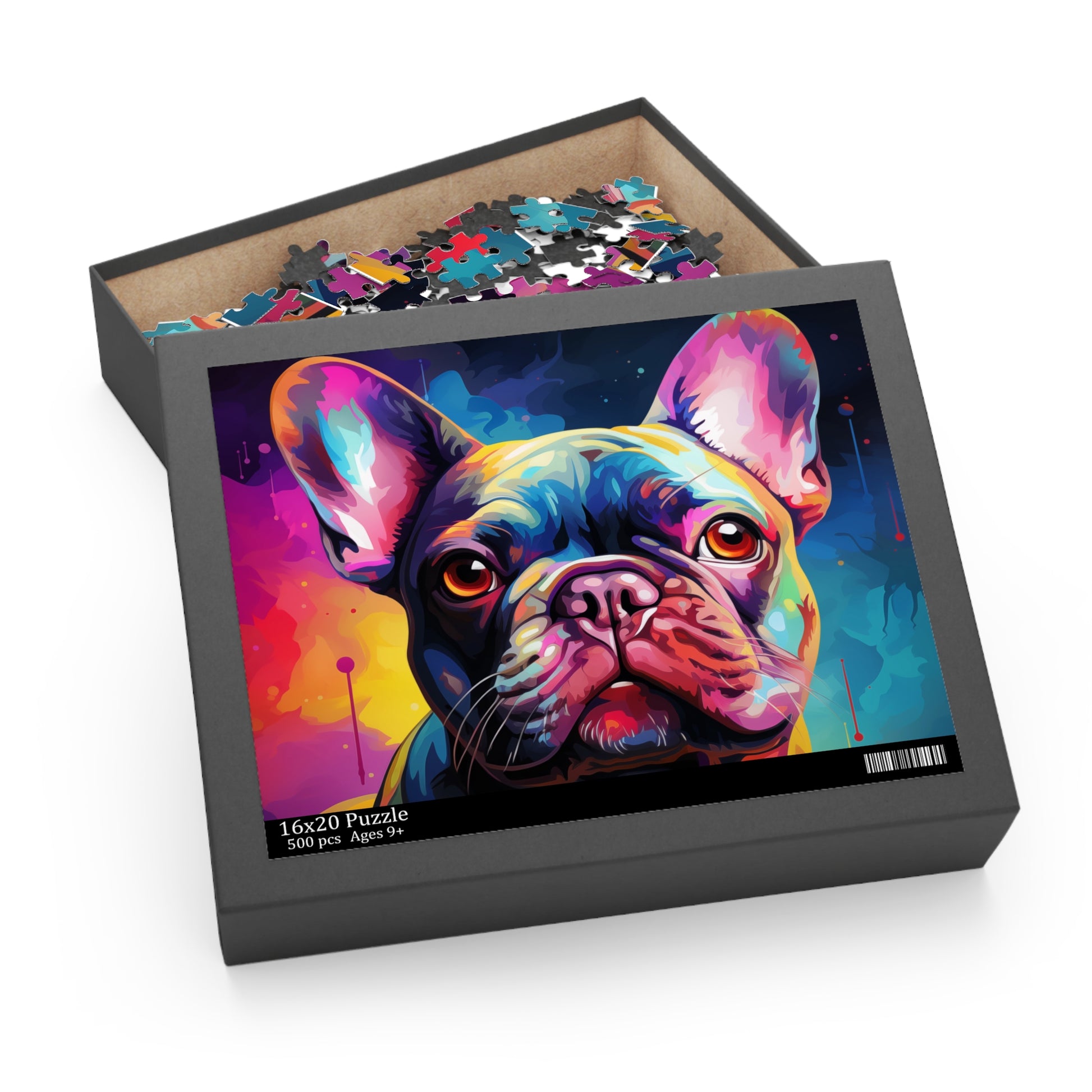 Frenchie Abstract Jigsaw Dog Puzzle Oil Paint for Boys, Girls, Kids Adult Birthday Business Jigsaw Puzzle Gift for Him Funny Humorous Indoor Outdoor Game Gift For Her Online-4