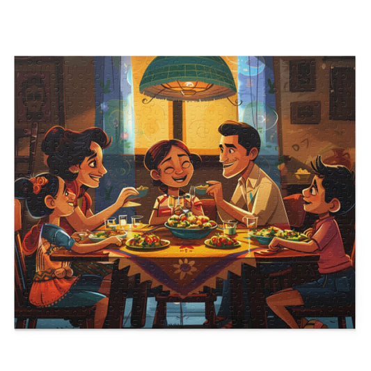 Mexican Art Happy Family Retro Jigsaw Puzzle