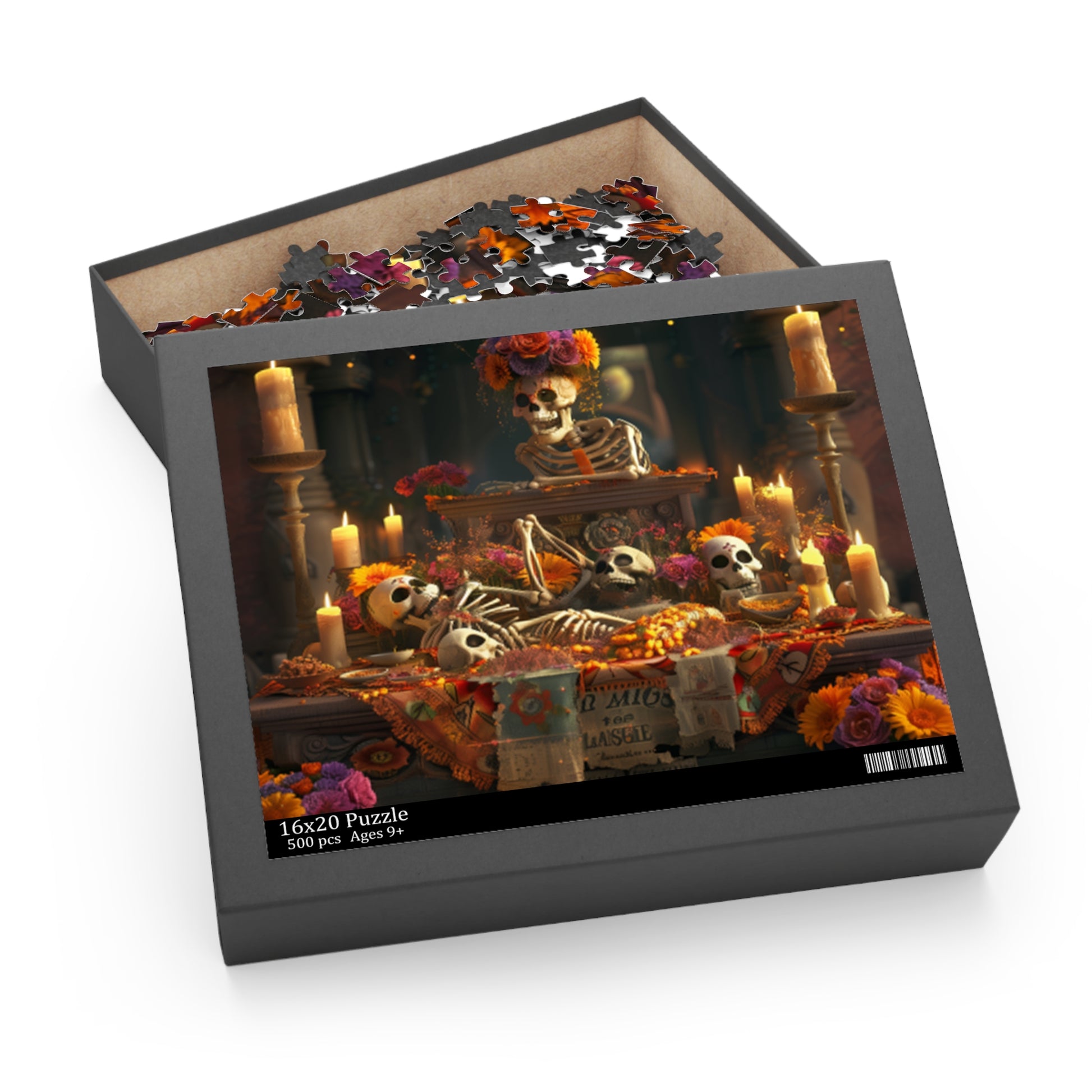 Mexican Art Day of the Dead Día de Muertos Jigsaw Puzzle Adult Birthday Business Jigsaw Puzzle Gift for Him Funny Humorous Indoor Outdoor Game Gift For Her Online-4