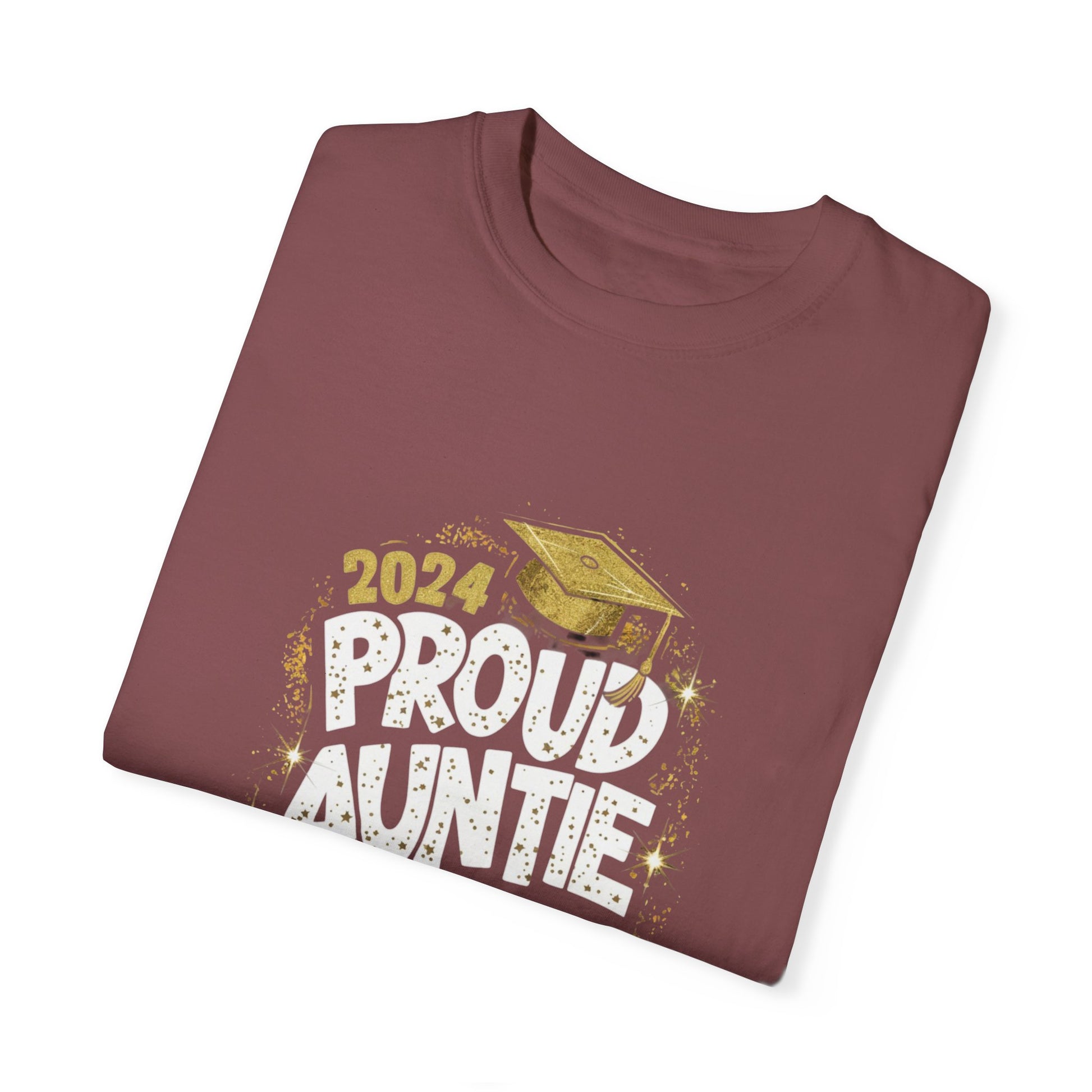 Proud Auntie of a 2024 Graduate Unisex Garment-dyed T-shirt Cotton Funny Humorous Graphic Soft Premium Unisex Men Women Brick T-shirt Birthday Gift-29