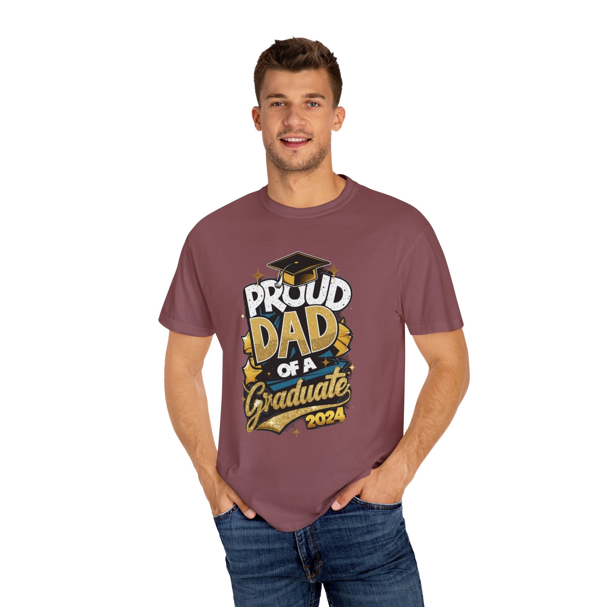 Proud Dad of a 2024 Graduate Unisex Garment-dyed T-shirt Cotton Funny Humorous Graphic Soft Premium Unisex Men Women Chili T-shirt Birthday Gift-30