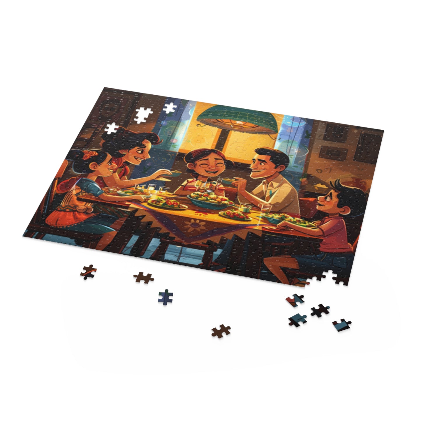 Mexican Art Happy Family Retro Jigsaw Puzzle Adult Birthday Business Jigsaw Puzzle Gift for Him Funny Humorous Indoor Outdoor Game Gift For Her Online-5