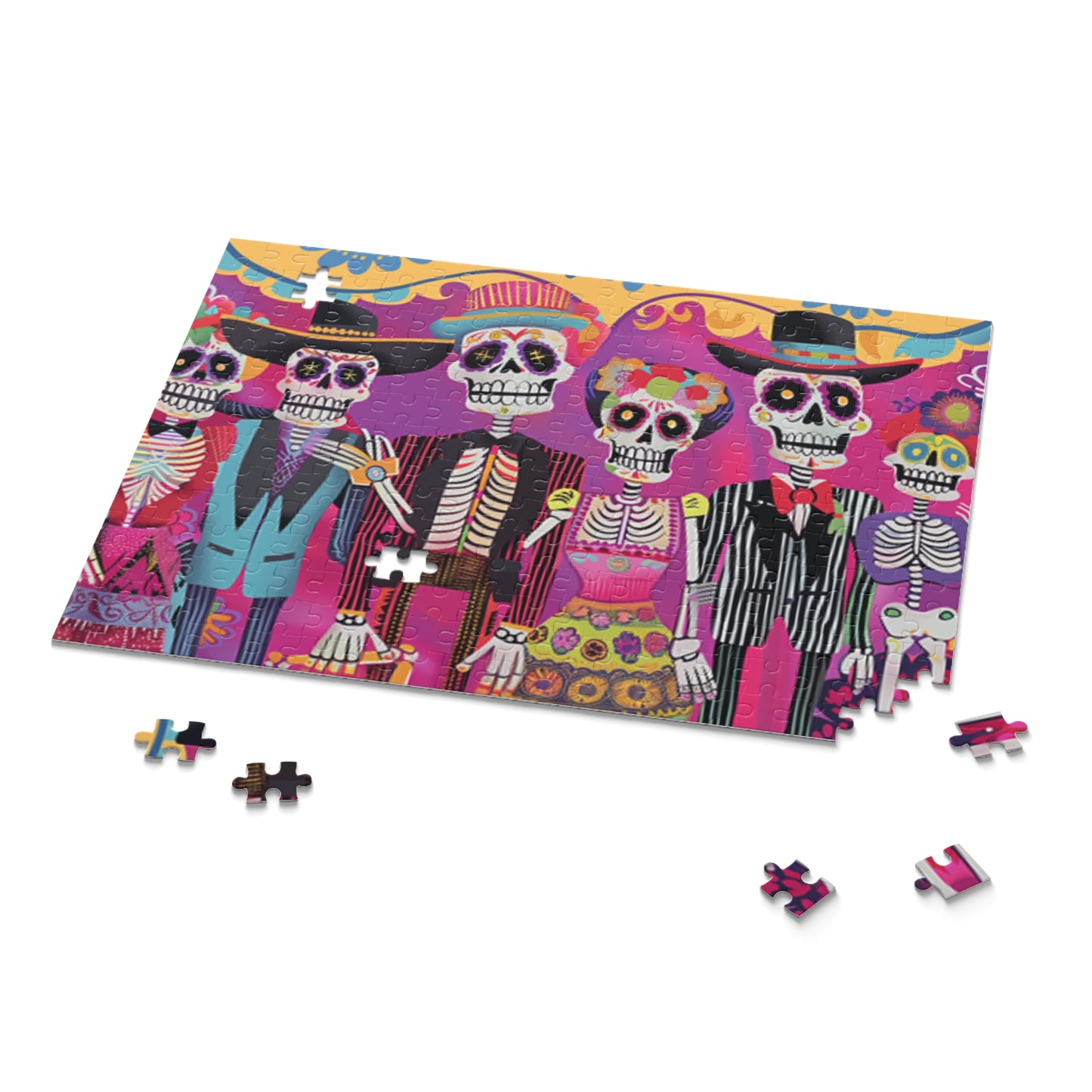 Mexican Art Day of the Dead Día de Muertos Jigsaw Puzzle Adult Birthday Business Jigsaw Puzzle Gift for Him Funny Humorous Indoor Outdoor Game Gift For Her Online-9