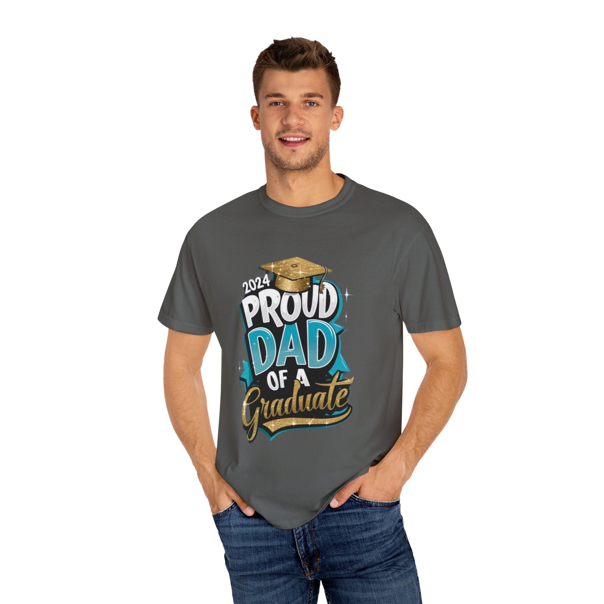 Proud Dad of a 2024 Graduate Unisex Garment-dyed T-shirt Cotton Funny Humorous Graphic Soft Premium Unisex Men Women Pepper T-shirt Birthday Gift-51