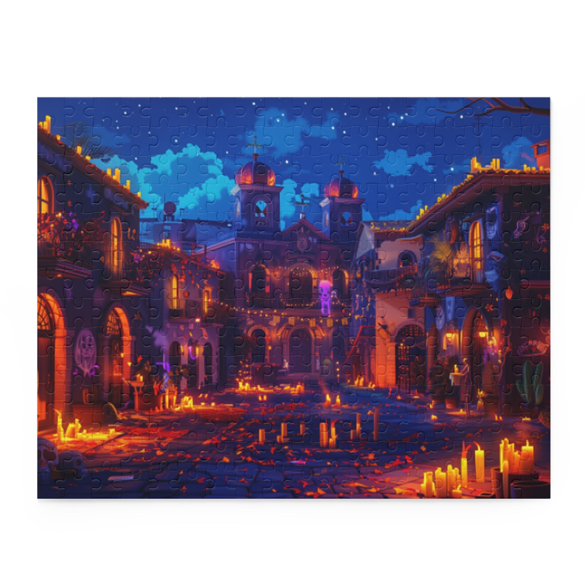 Mexican Art Candle Night Church Retro Jigsaw Puzzle Adult Birthday Business Jigsaw Puzzle Gift for Him Funny Humorous Indoor Outdoor Game Gift For Her Online-3