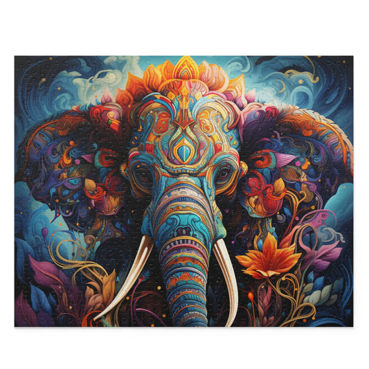 Abstract Elephant Oil Paint Jigsaw Puzzle for Boys, Girls, Kids Adult Birthday Business Jigsaw Puzzle Gift for Him Funny Humorous Indoor Outdoor Game Gift For Her Online-1