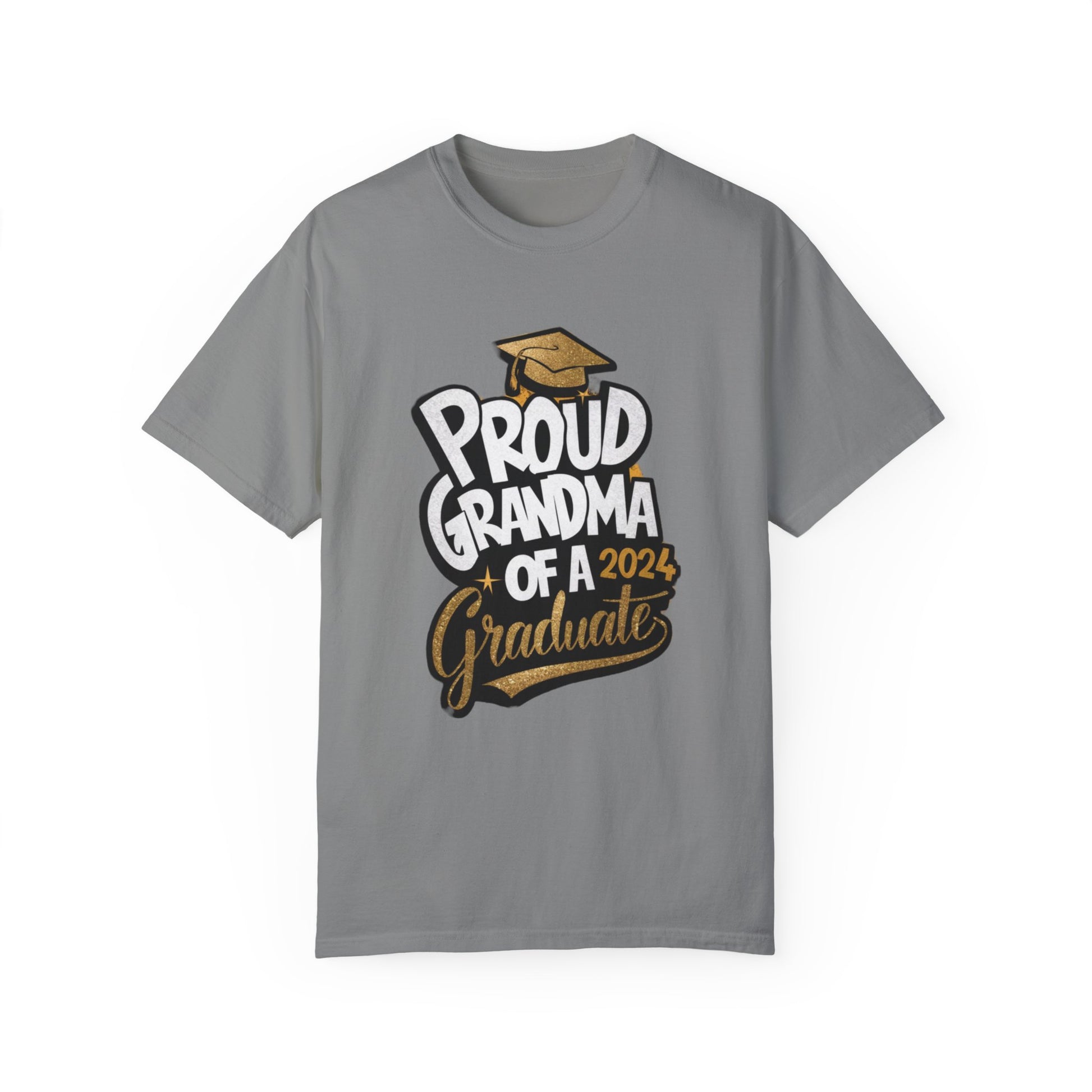 Proud of Grandma 2024 Graduate Unisex Garment-dyed T-shirt Cotton Funny Humorous Graphic Soft Premium Unisex Men Women Granite T-shirt Birthday Gift-4
