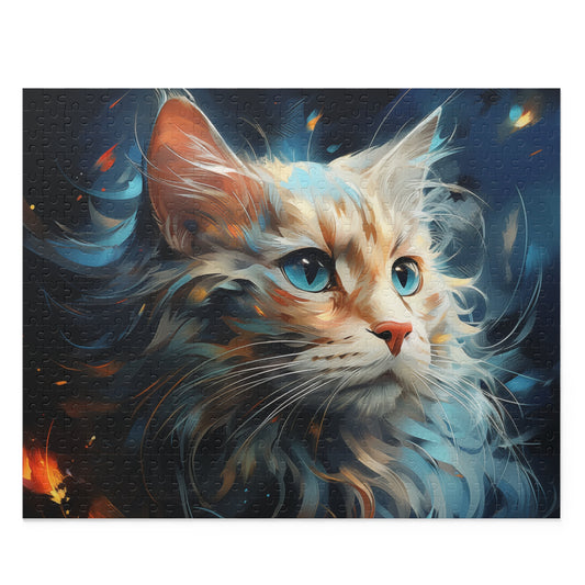 Abstract Vibrant Watercolor Cat Jigsaw Puzzle for Boys Girls Kids Adult Birthday Business Jigsaw Puzzle Gift for Him Funny Humorous Indoor Outdoor Game Gift For Her Online-1