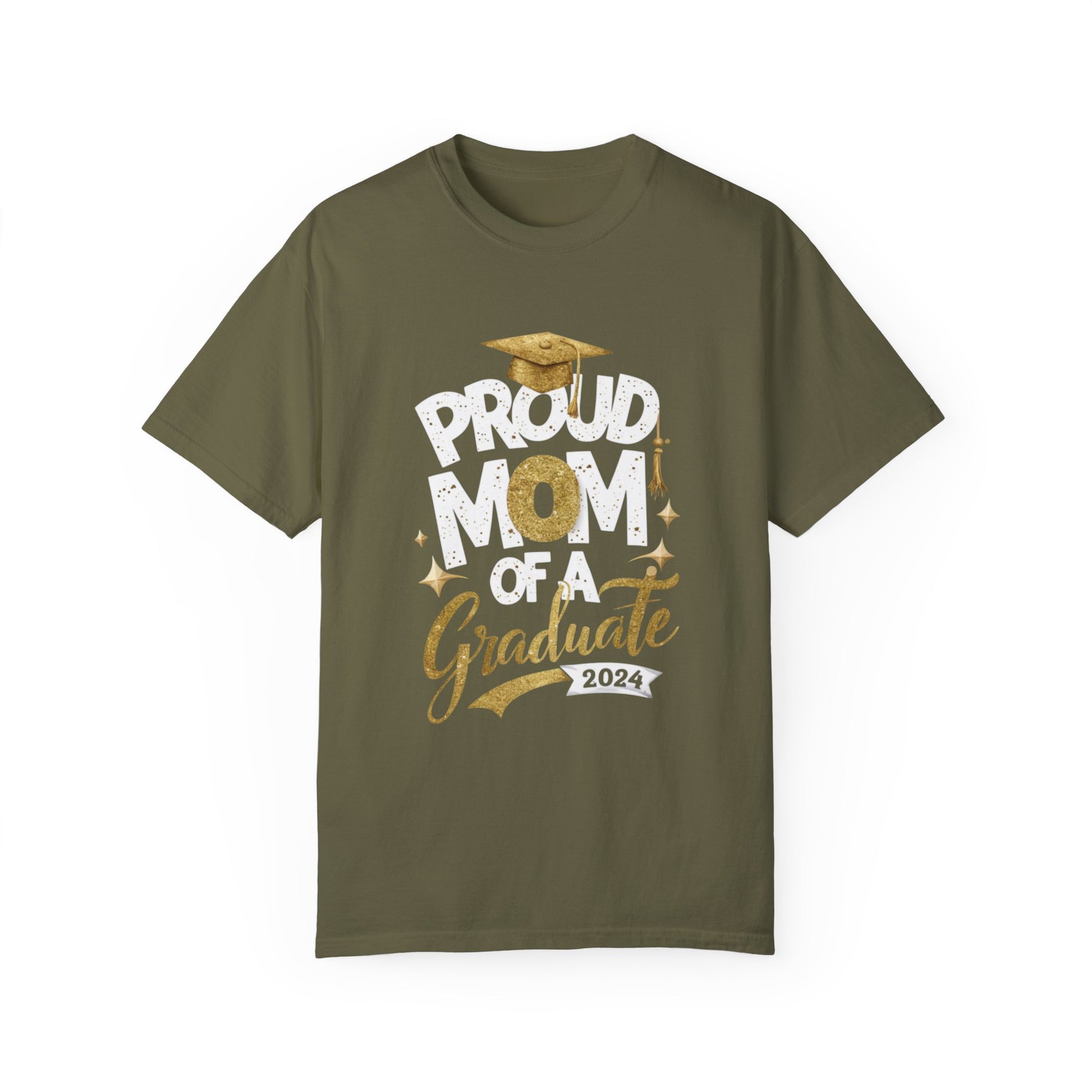 Proud Mom of a 2024 Graduate Unisex Garment-dyed T-shirt Cotton Funny Humorous Graphic Soft Premium Unisex Men Women Sage T-shirt Birthday Gift-13