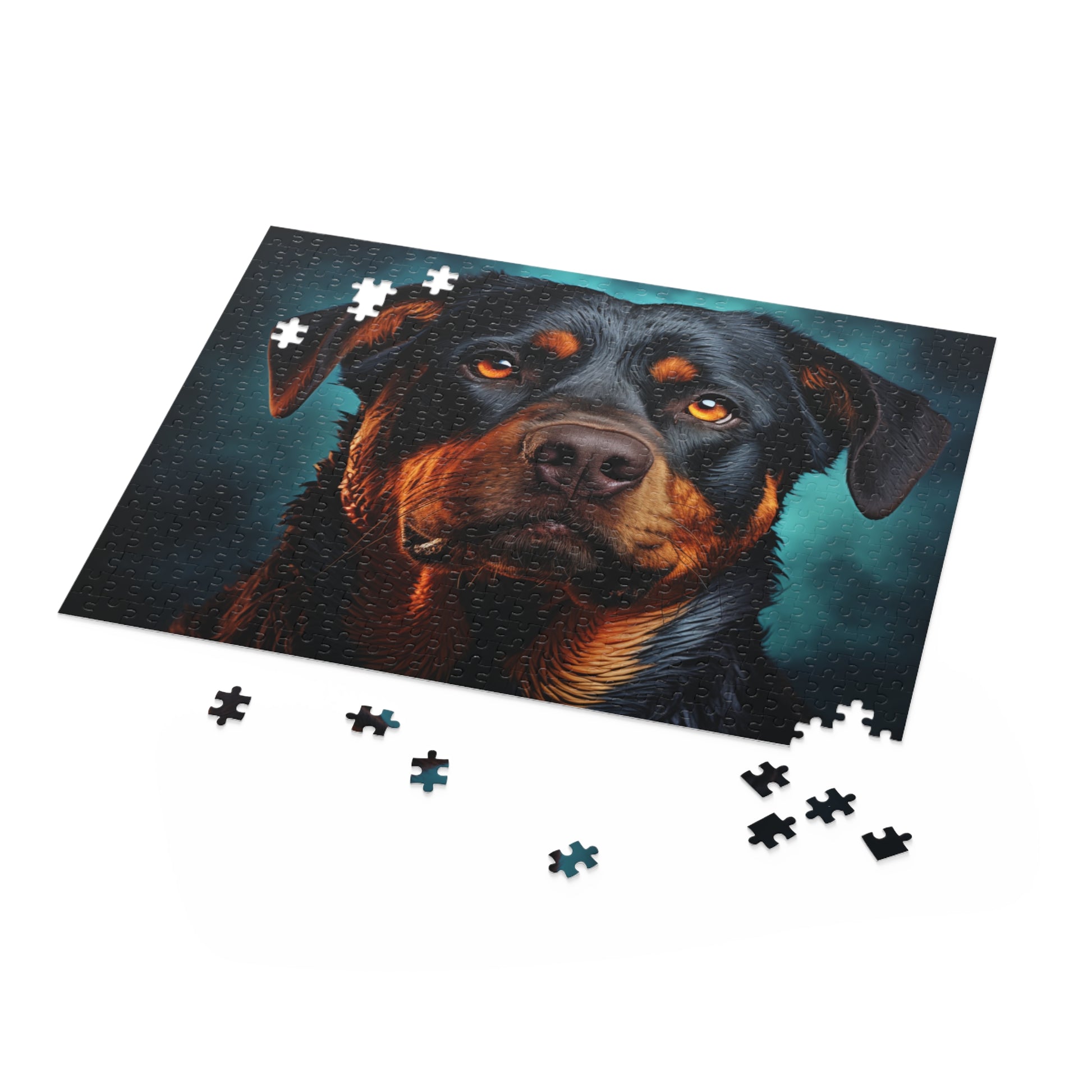 Watercolor Rottweiler Dog Jigsaw Puzzle Oil Paint for Boys, Girls, Kids Adult Birthday Business Jigsaw Puzzle Gift for Him Funny Humorous Indoor Outdoor Game Gift For Her Online-5