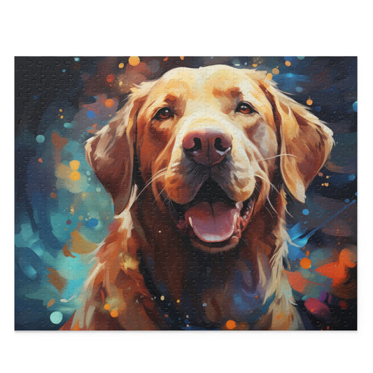 Labrador Abstract Watercolor Vibrant Retriever Jigsaw Dog Puzzle for Boys, Girls, Kids Adult Birthday Business Jigsaw Puzzle Gift for Him Funny Humorous Indoor Outdoor Game Gift For Her Online-1