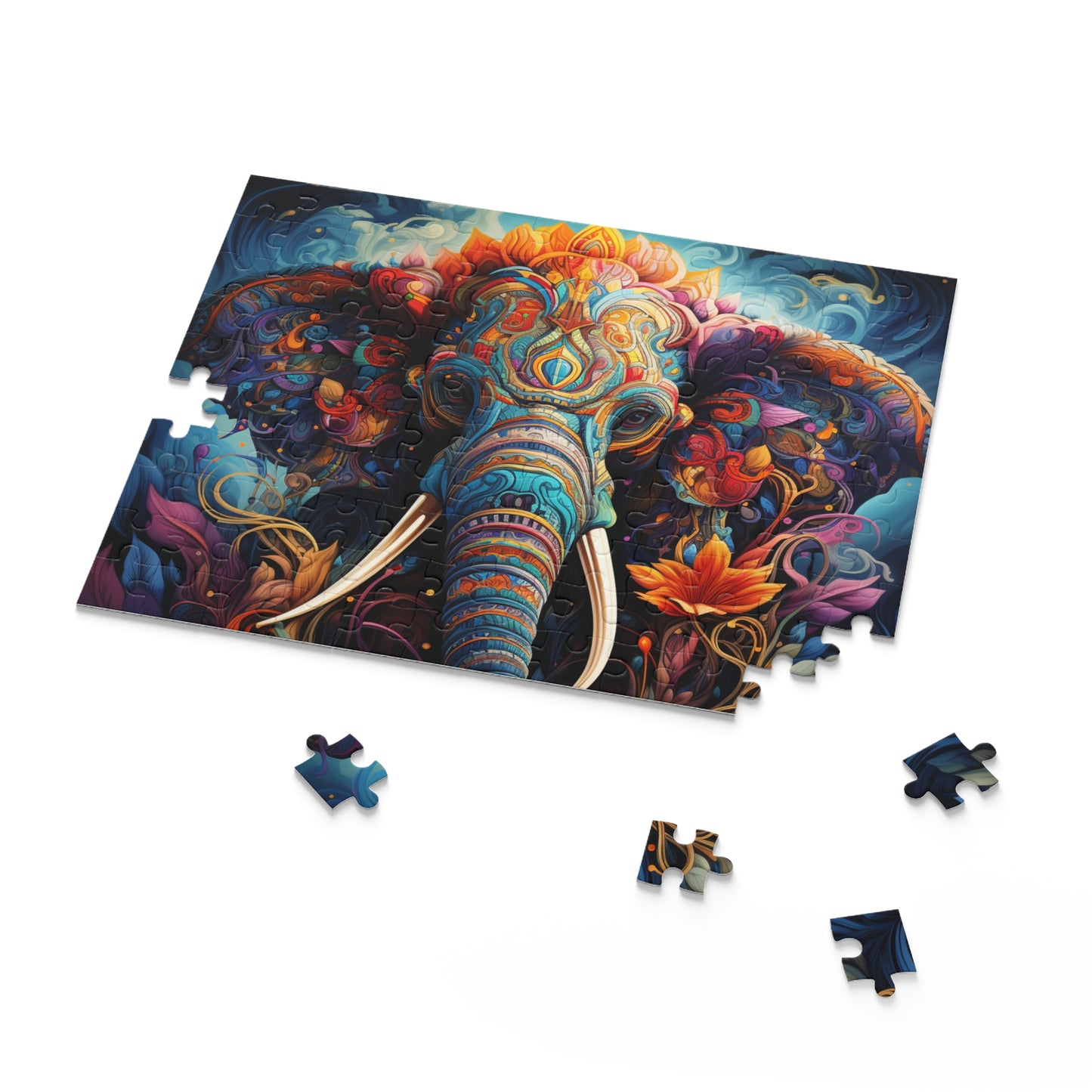 Abstract Elephant Oil Paint Jigsaw Puzzle for Boys, Girls, Kids Adult Birthday Business Jigsaw Puzzle Gift for Him Funny Humorous Indoor Outdoor Game Gift For Her Online-7