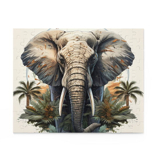 Abstract Elephant Trippy Jigsaw Puzzle for Boys, Girls, Kids Adult Birthday Business Jigsaw Puzzle Gift for Him Funny Humorous Indoor Outdoor Game Gift For Her Online-1