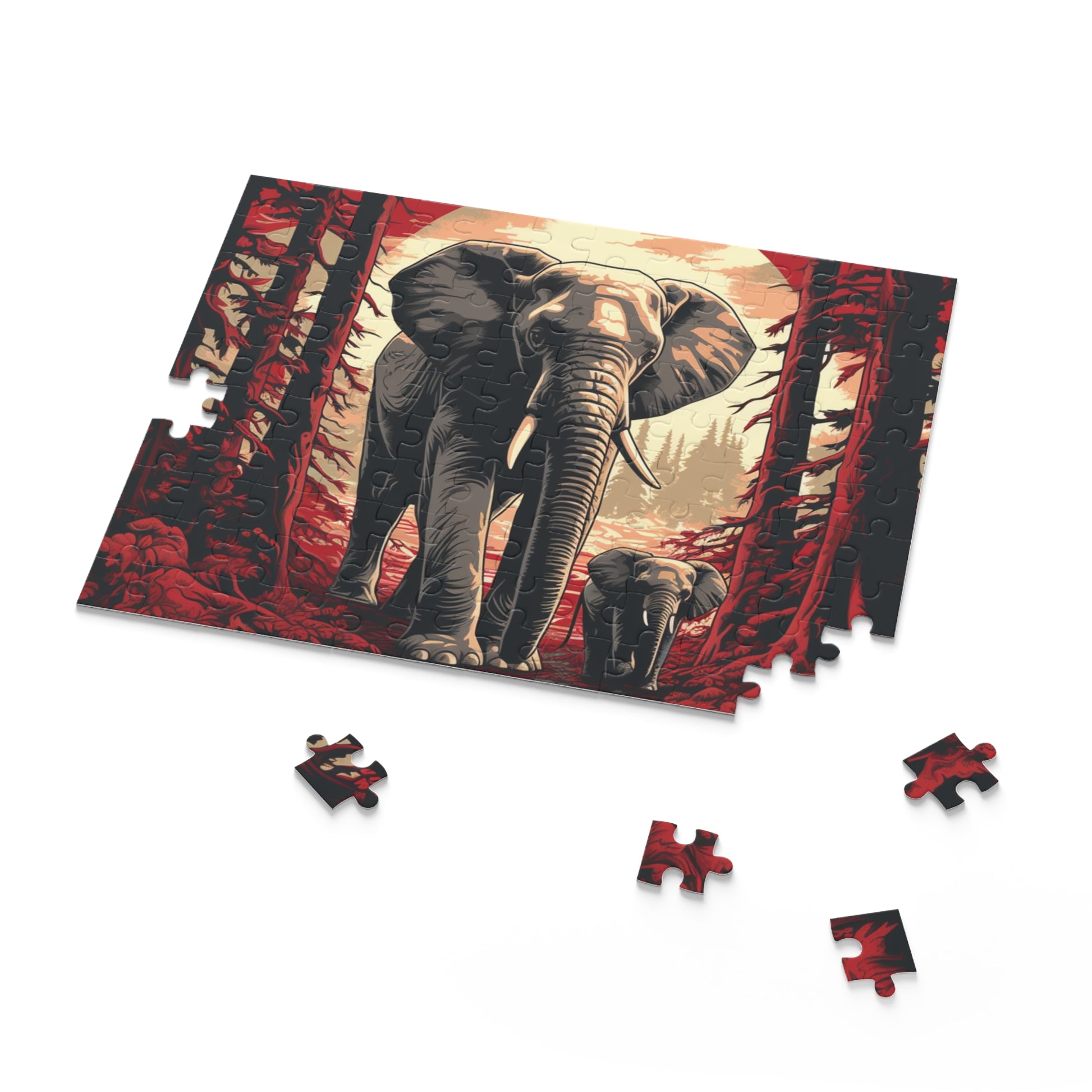 Vibrant Abstract Elephant Jigsaw Puzzle for Boys, Girls, Kids Adult Birthday Business Jigsaw Puzzle Gift for Him Funny Humorous Indoor Outdoor Game Gift For Her Online-7