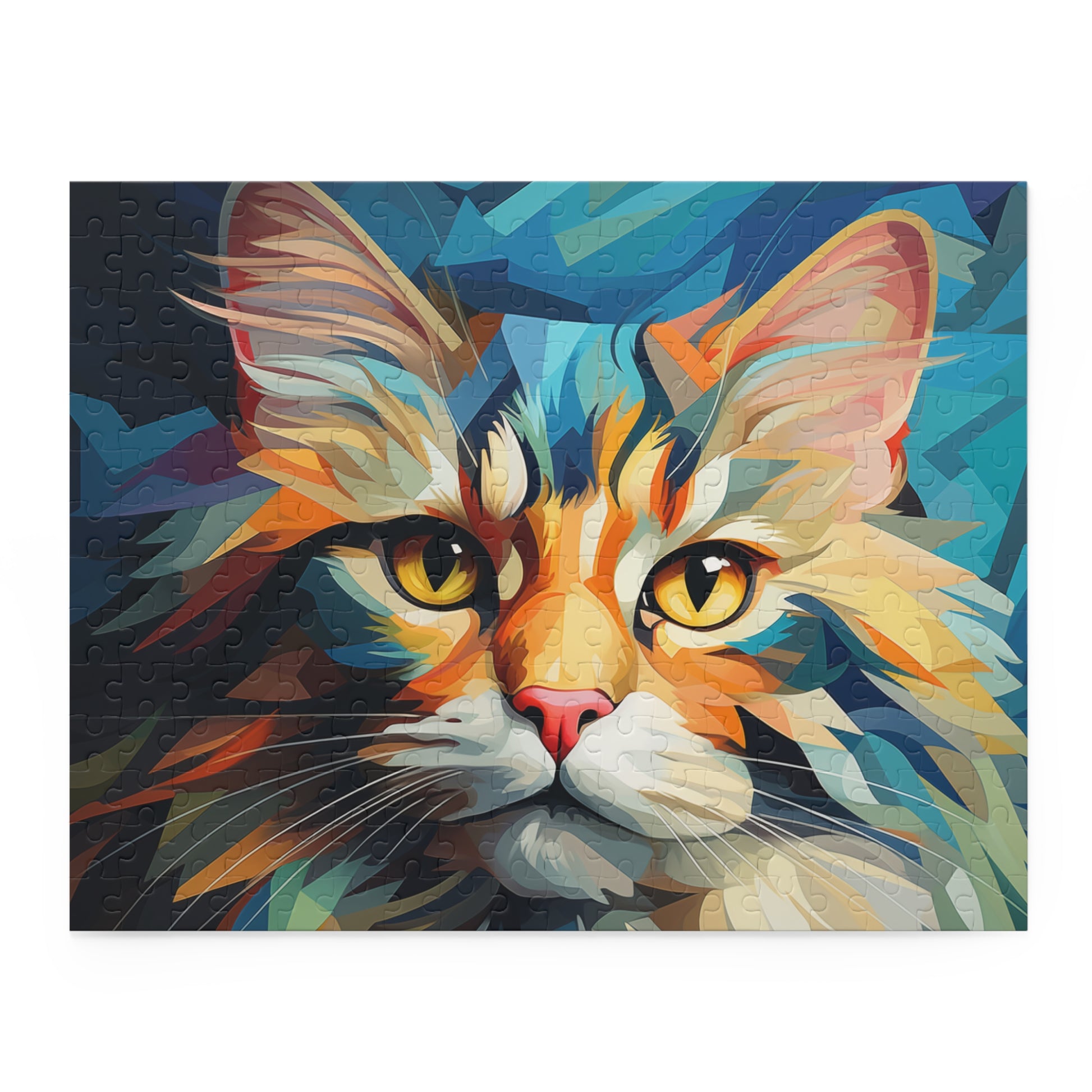 Abstract Oil Paint Watercolor Cat Jigsaw Puzzle Adult Birthday Business Jigsaw Puzzle Gift for Him Funny Humorous Indoor Outdoor Game Gift For Her Online-3