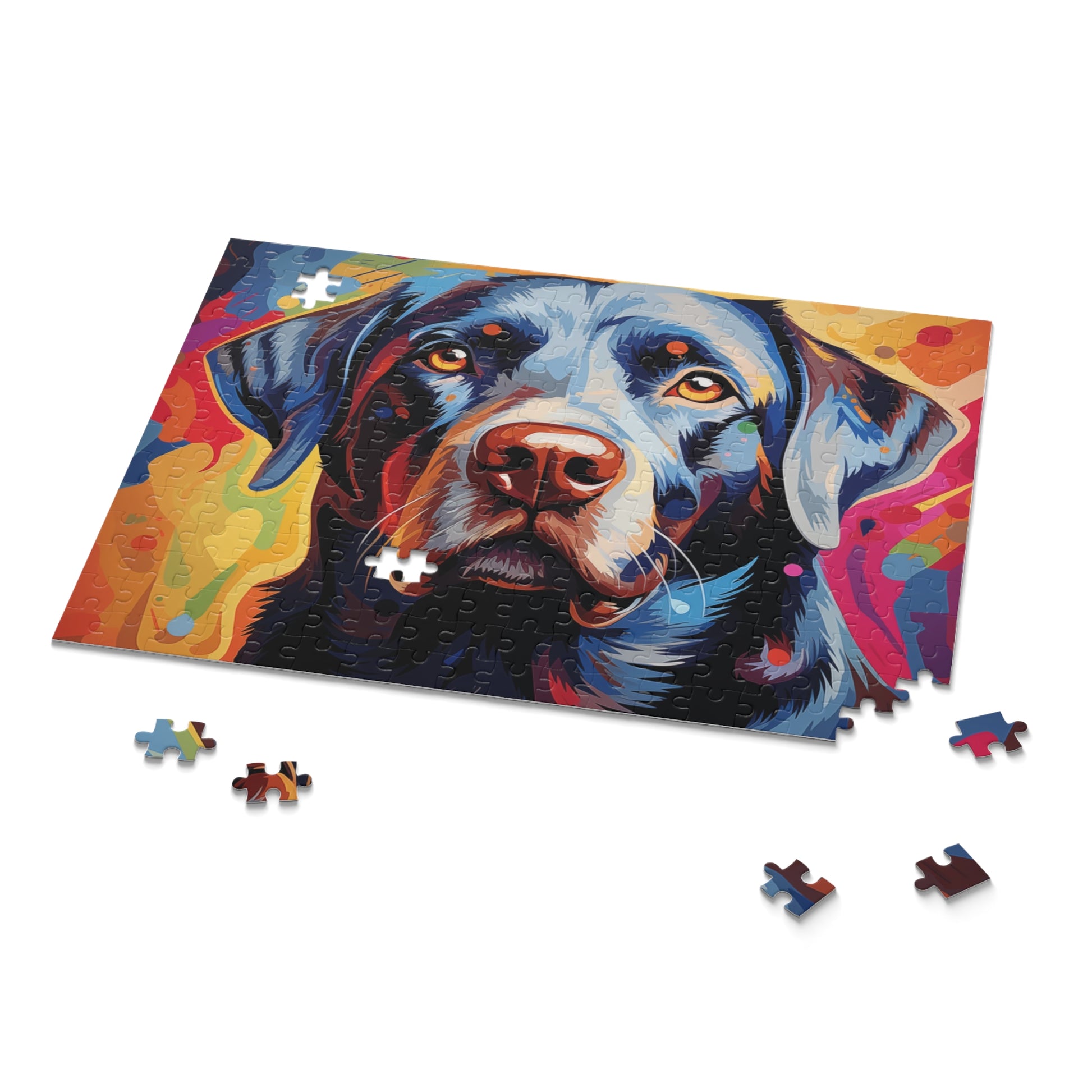 Watercolor Vibrant Abstract Labrador Dog Jigsaw Puzzle for Boys, Girls, Kids Adult Birthday Business Jigsaw Puzzle Gift for Him Funny Humorous Indoor Outdoor Game Gift For Her Online-9