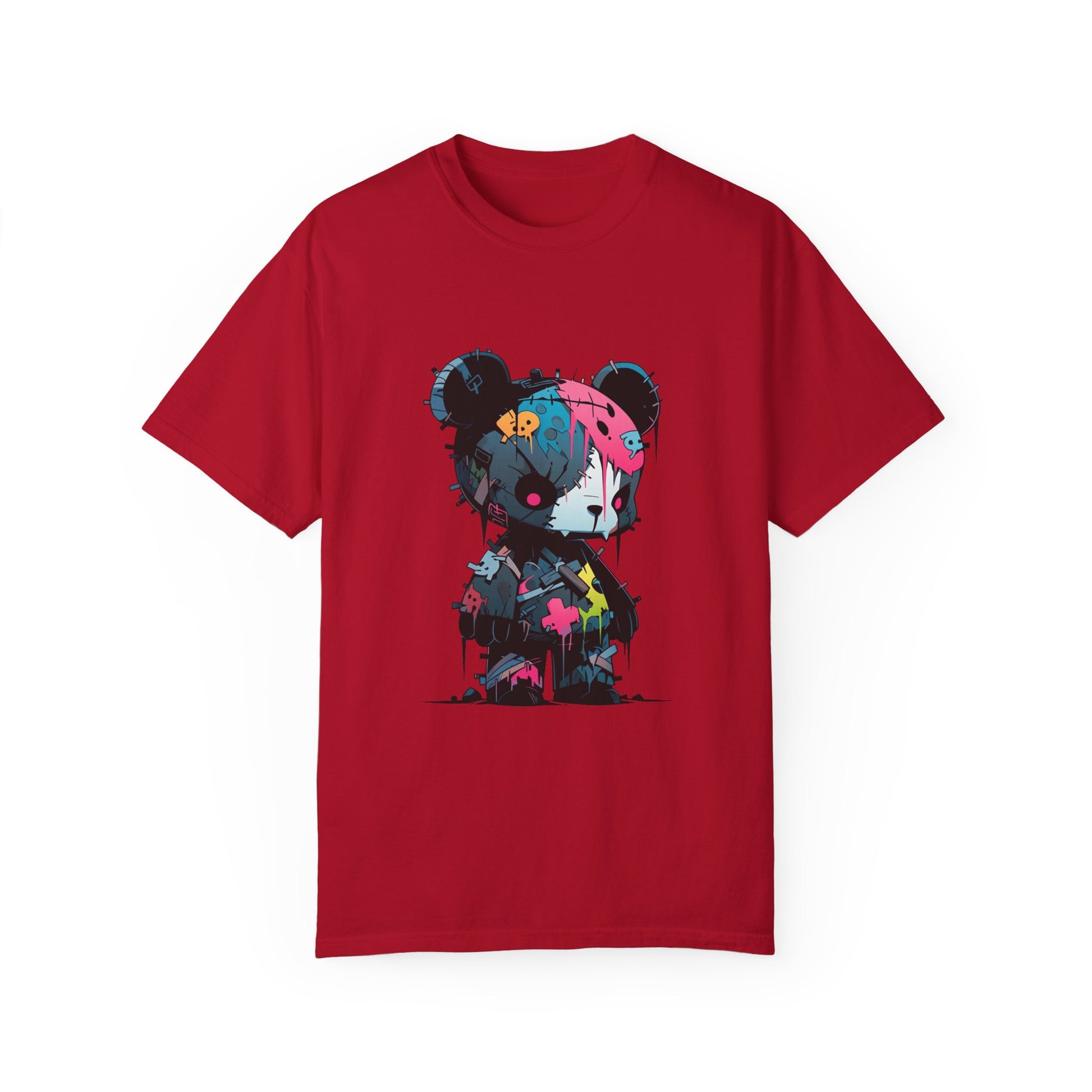Hip Hop Teddy Bear Graphic Unisex Garment-dyed T-shirt Cotton Funny Humorous Graphic Soft Premium Unisex Men Women Red T-shirt Birthday Gift-3