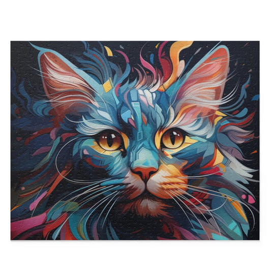 Jigsaw Abstract Cat Puzzle Adult Birthday Business Jigsaw Puzzle Gift for Him Funny Humorous Indoor Outdoor Game Gift For Her Online-1