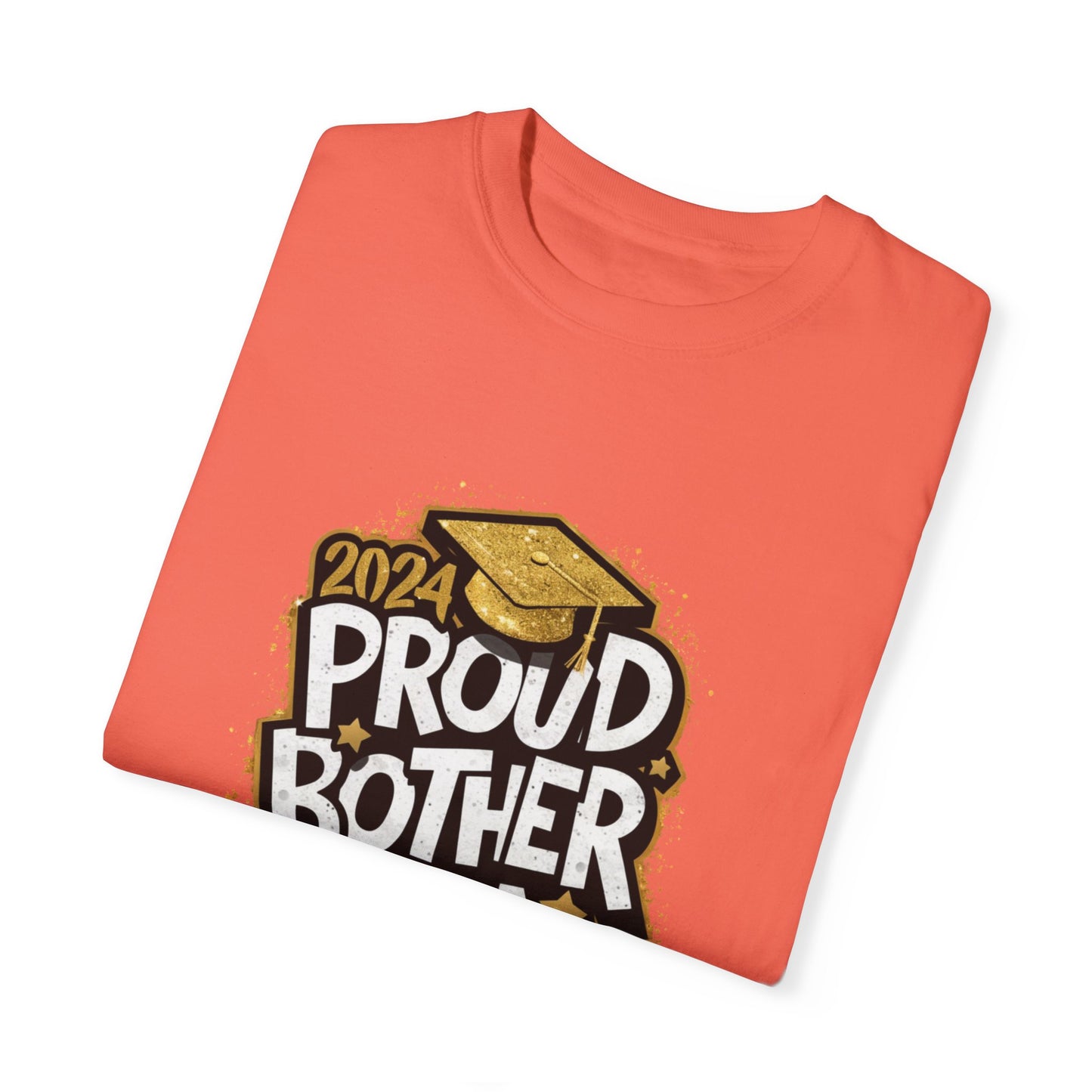 Proud Brother of a 2024 Graduate Unisex Garment-dyed T-shirt Cotton Funny Humorous Graphic Soft Premium Unisex Men Women Bright Salmon T-shirt Birthday Gift-32