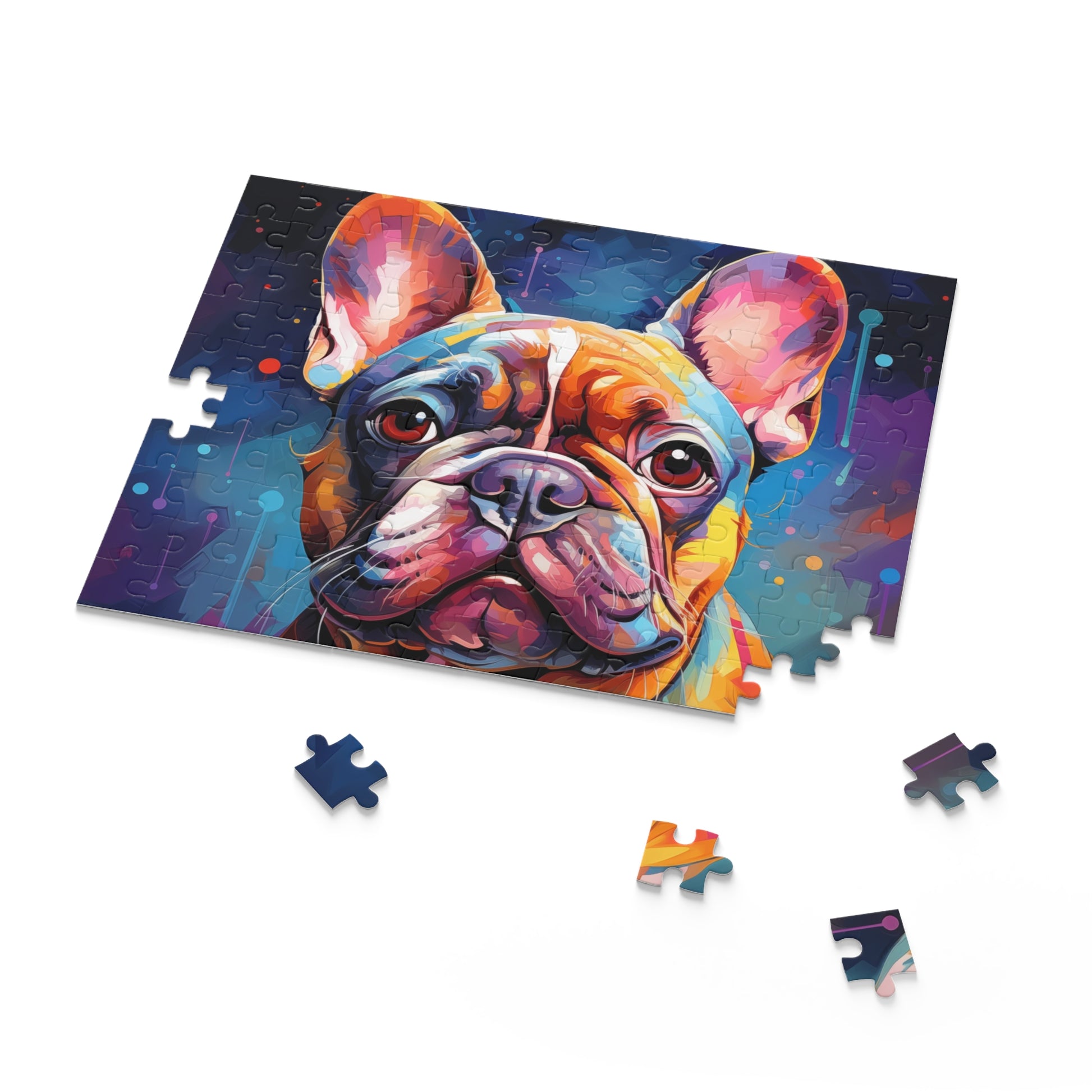 Abstract Frenchie Dog Jigsaw Puzzle Oil Paint for Boys, Girls, Kids Adult Birthday Business Jigsaw Puzzle Gift for Him Funny Humorous Indoor Outdoor Game Gift For Her Online-7