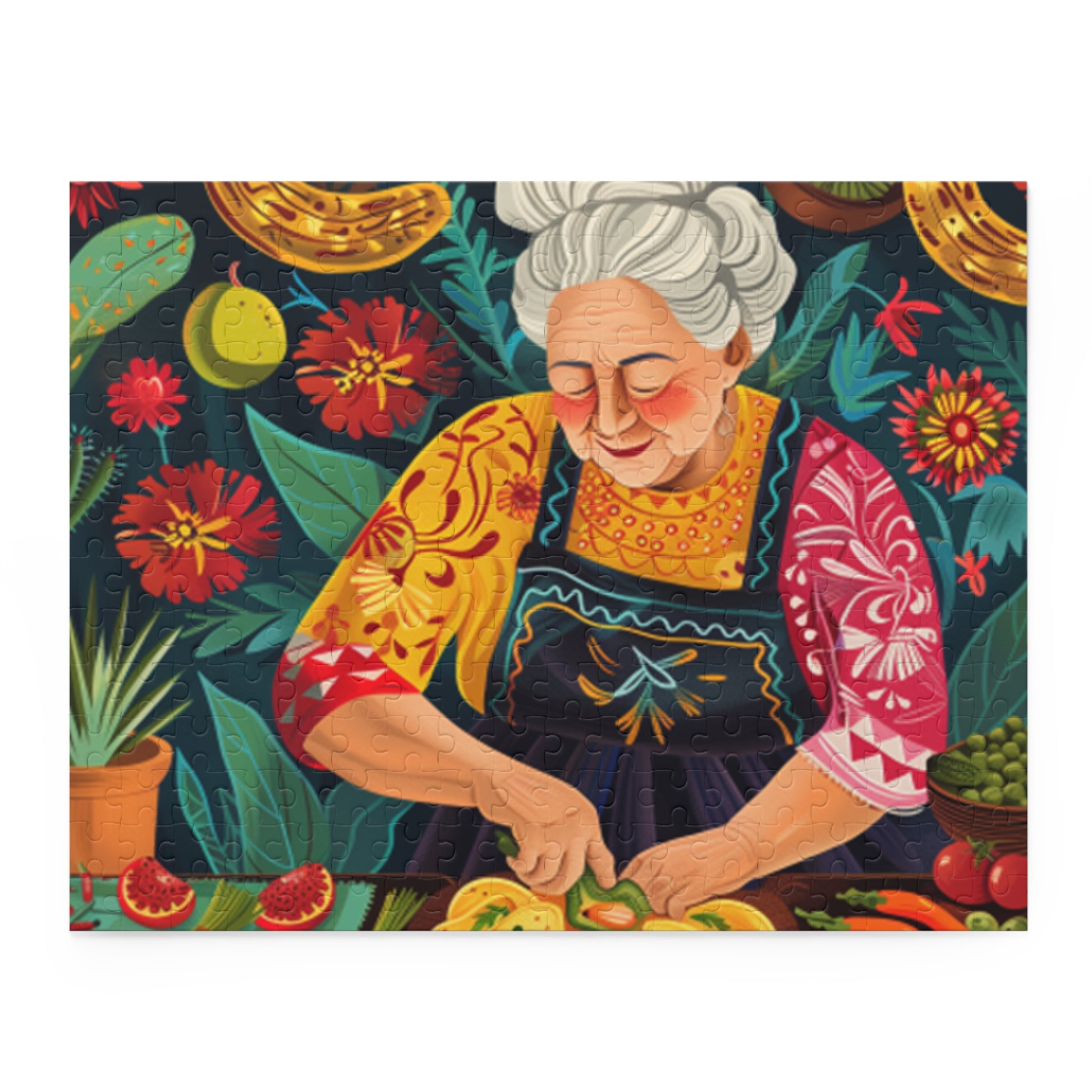 Mexican Art Retro Fruit Jigsaw Puzzle Adult Birthday Business Jigsaw Puzzle Gift for Him Funny Humorous Indoor Outdoor Game Gift For Her Online-3