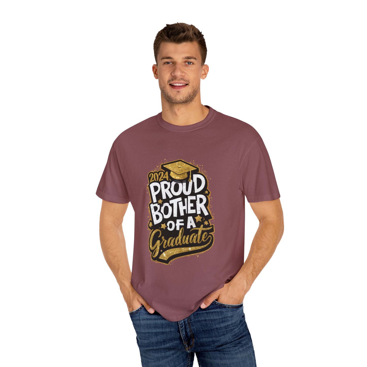 Proud Brother of a 2024 Graduate Unisex Garment-dyed T-shirt Cotton Funny Humorous Graphic Soft Premium Unisex Men Women Brick T-shirt Birthday Gift-30