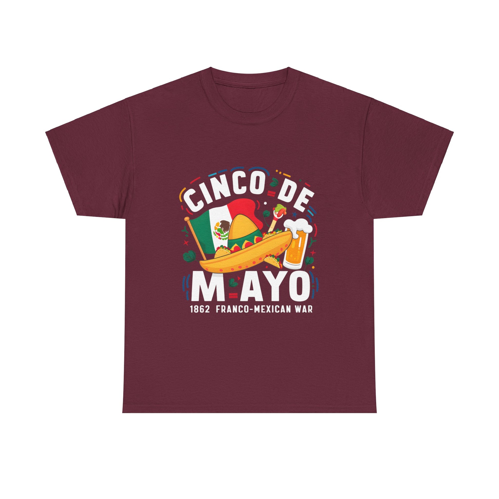 Cinco De Mayo Mexican Independence Day Graphic Unisex Heavy Cotton Tee Cotton Funny Humorous Graphic Soft Premium Unisex Men Women Maroon T-shirt Birthday Gift-5