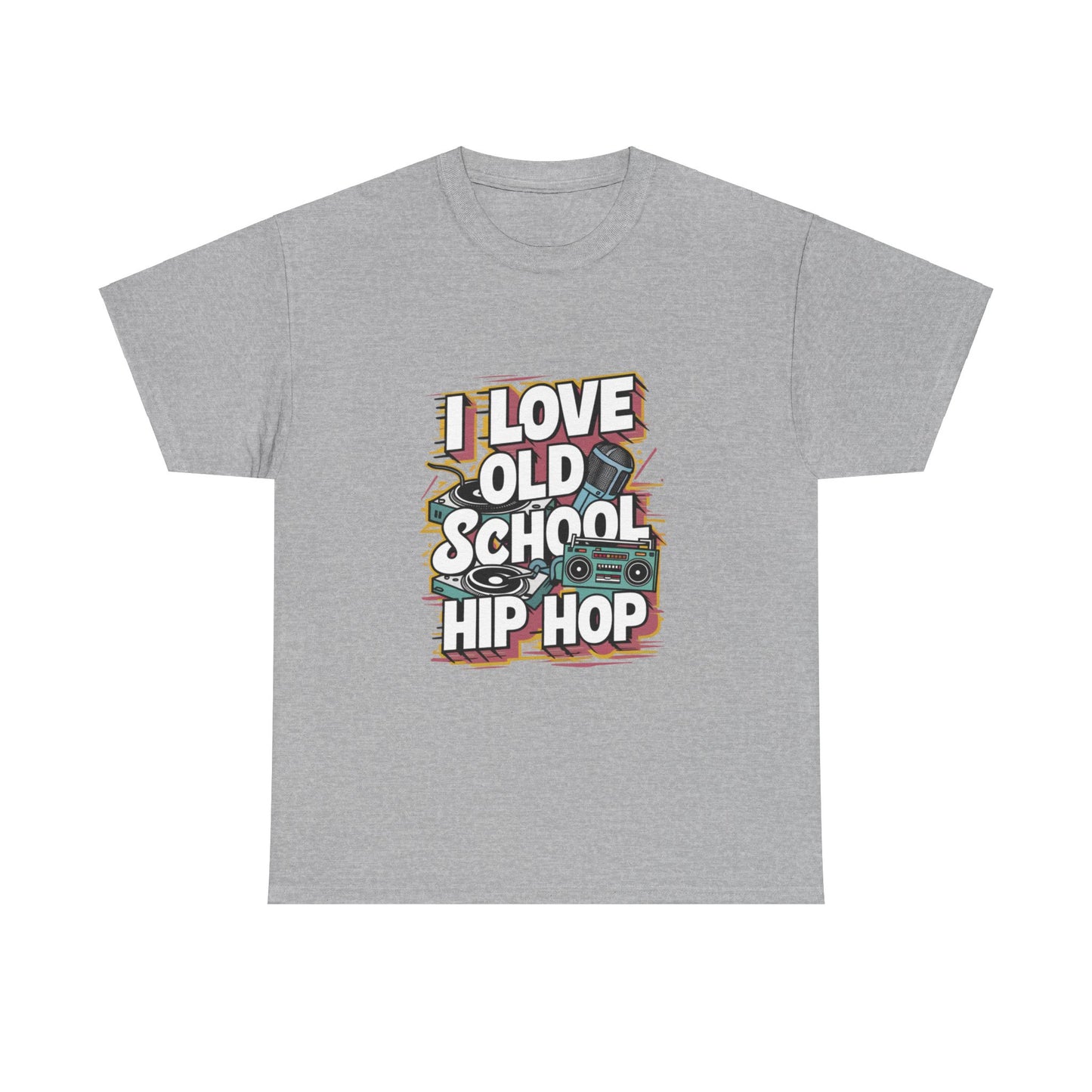 I Love Old School Hip Hop Urban Graphic Unisex Heavy Cotton Tee Cotton Funny Humorous Graphic Soft Premium Unisex Men Women Ash T-shirt Birthday Gift-9