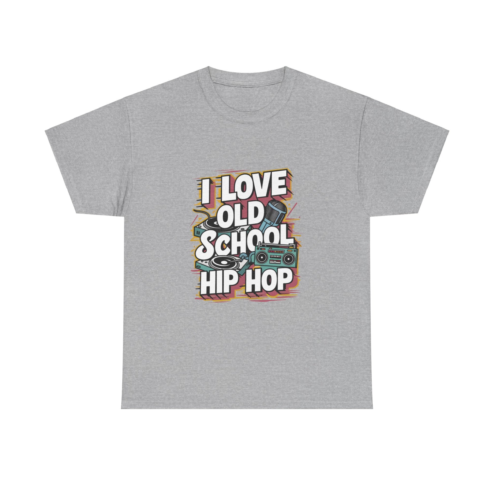 I Love Old School Hip Hop Urban Graphic Unisex Heavy Cotton Tee Cotton Funny Humorous Graphic Soft Premium Unisex Men Women Ash T-shirt Birthday Gift-9